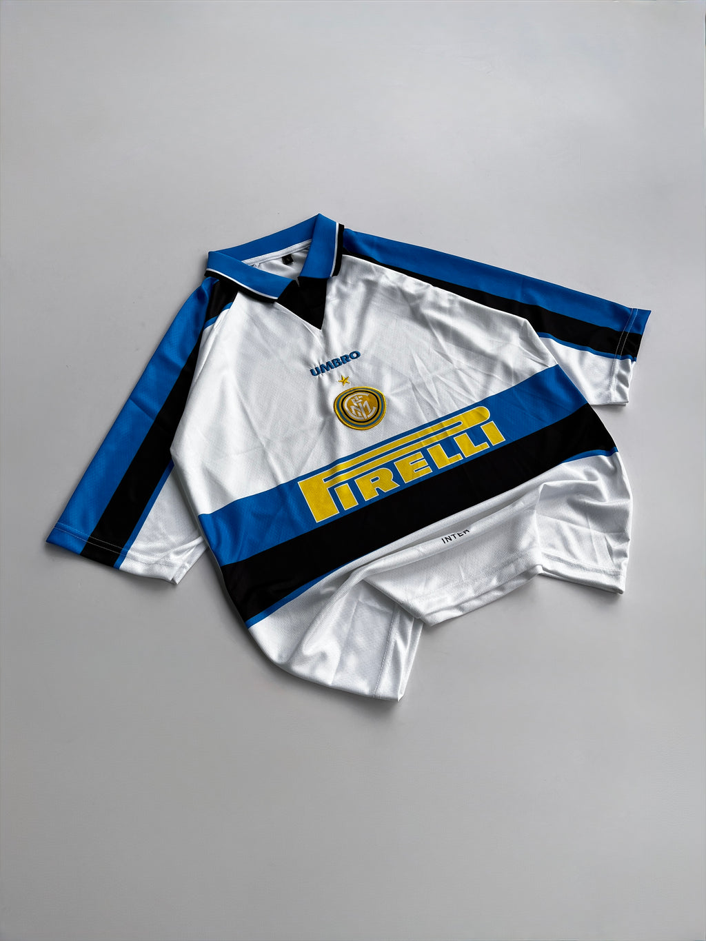 ZANETTI 9 INTERMILAN 1996/97 SEASON RETRO AWAY KIT FIVE SLEEVE EMBROIDERY POLO