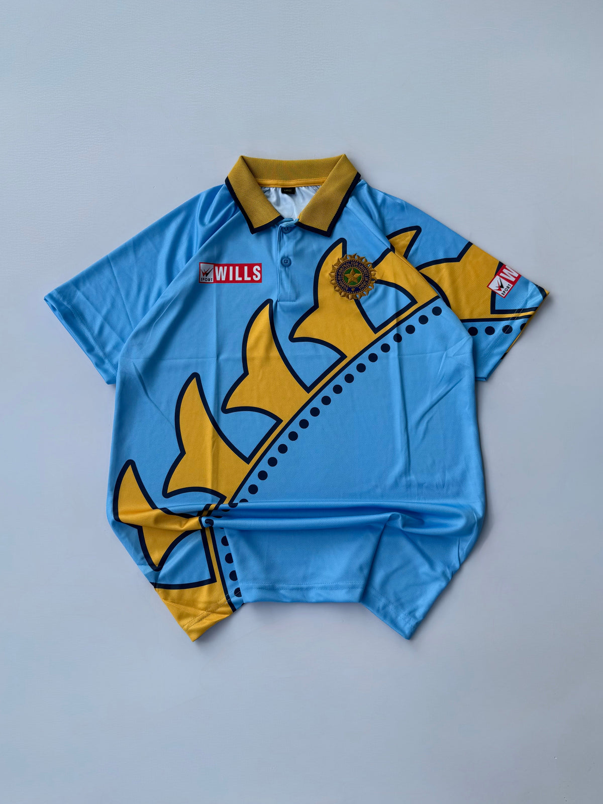 TENDULKAR 10 INDIAN 1999 CRICKET WORLD CUP RETRO POLO KIT EMBROIDERY