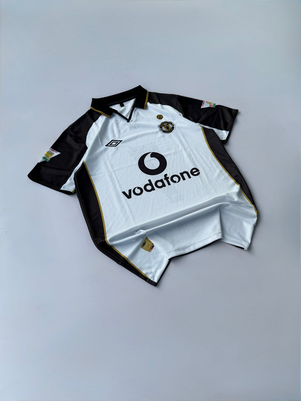 BECKHAM 7 MANCHESTER UNITED 2001/02 RETRO AWAY KIT EMBROIDERY POLO