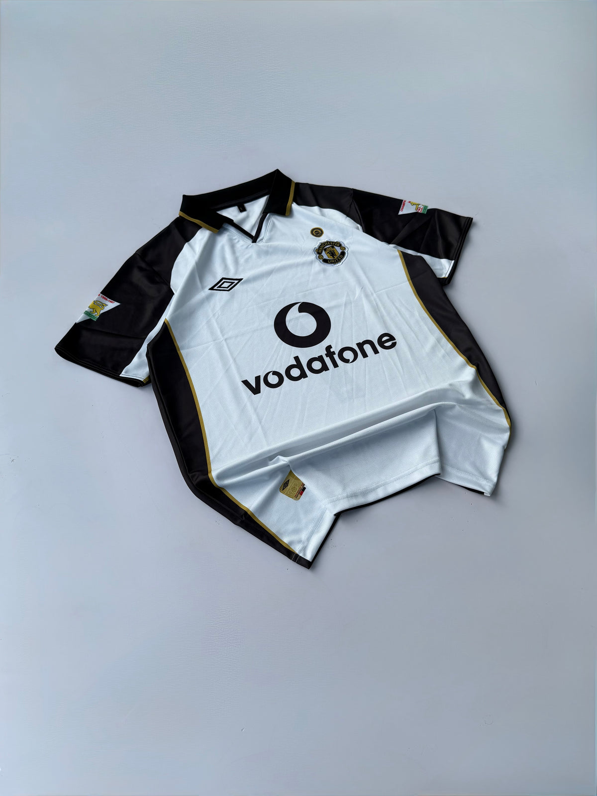 BECKHAM 7 MANCHESTER UNITED 2001/02 RETRO AWAY KIT EMBROIDERY POLO