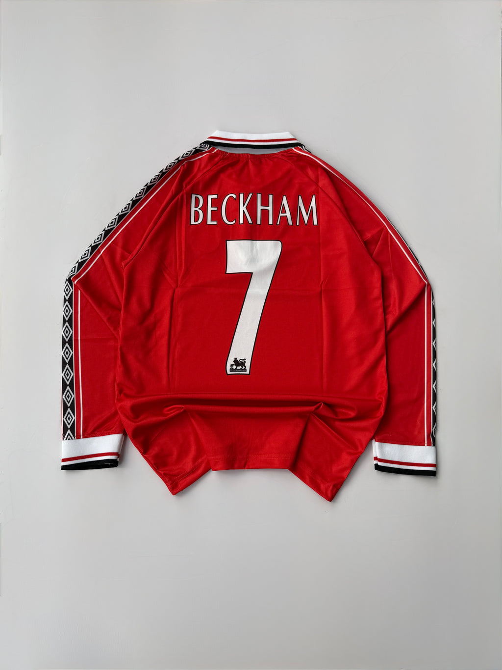 BECKHAM 7 MANCHESTER UNITED 1998-99 RETRO HOME KIT FULL SLEEVE EMBROIDERY