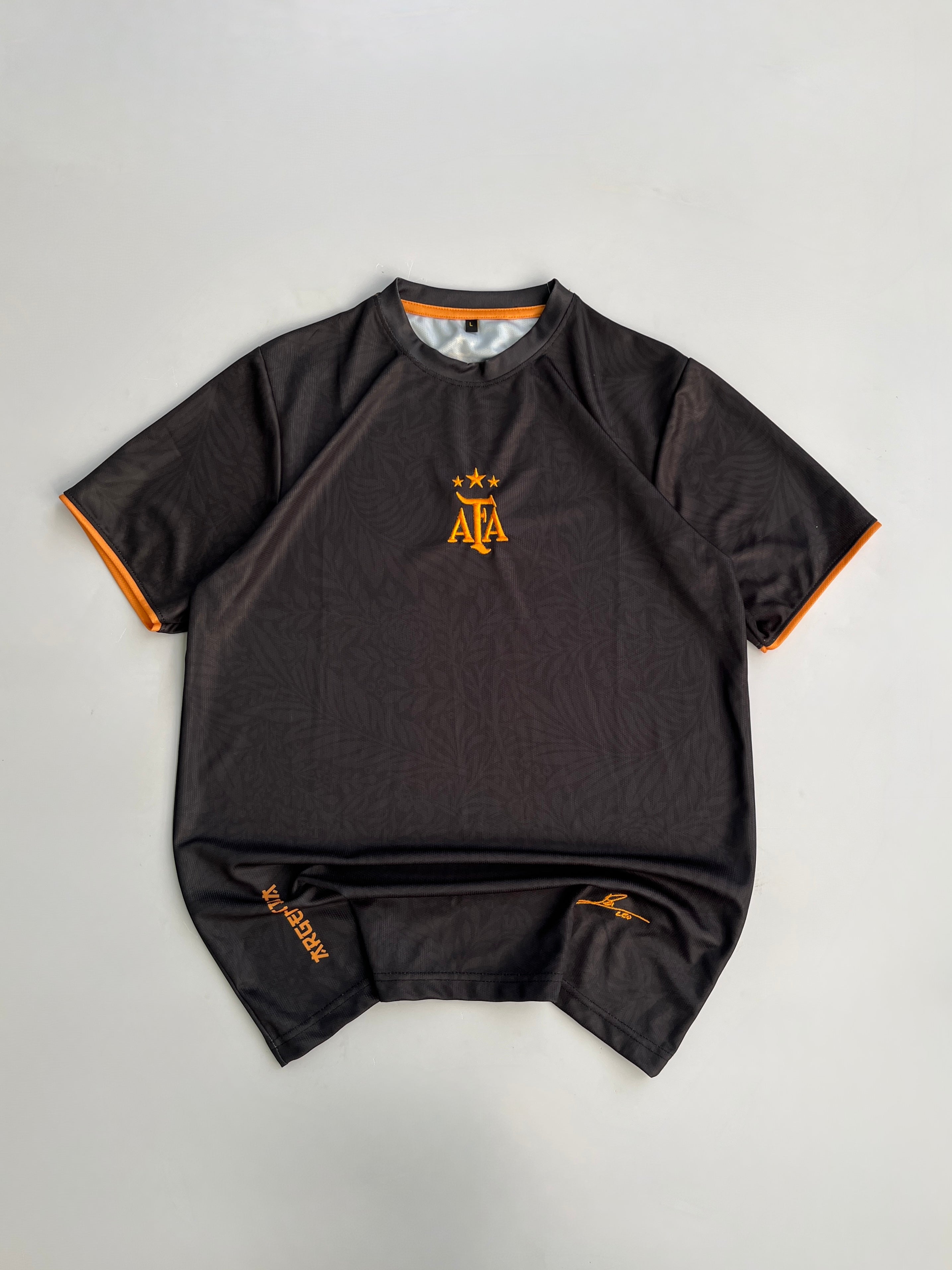 MESSI 10 ARGENTINA BARBITOS BLACK FAN JERSEY EMBROIDERY