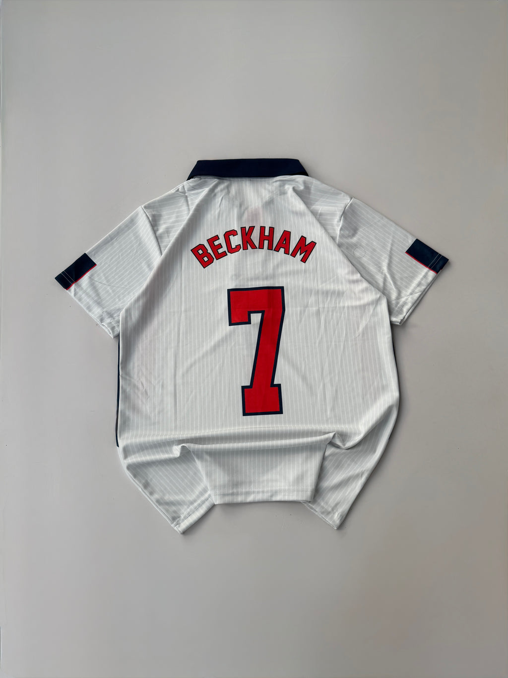 BECKHAM 7 ENGLAND 1998 WORLD CUP RETRO HOME KIT EMBROIDERY POLO