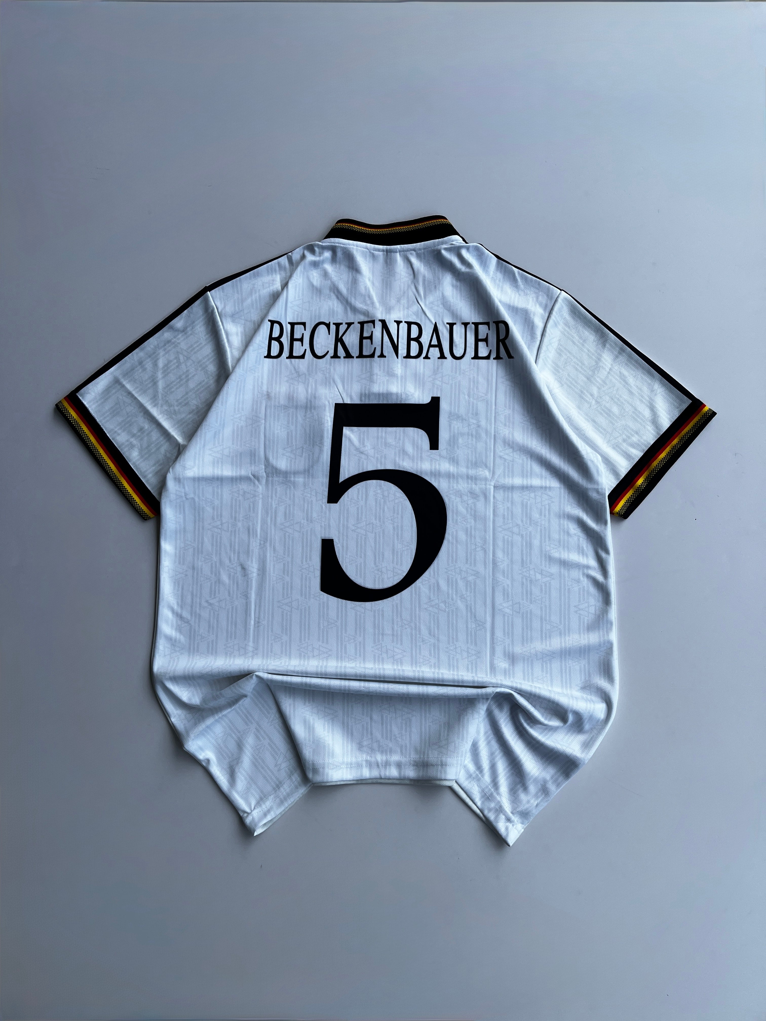 BECKENBAUER 5 GERMANY  1996 RETRO HOME  KIT EMBROIDERY