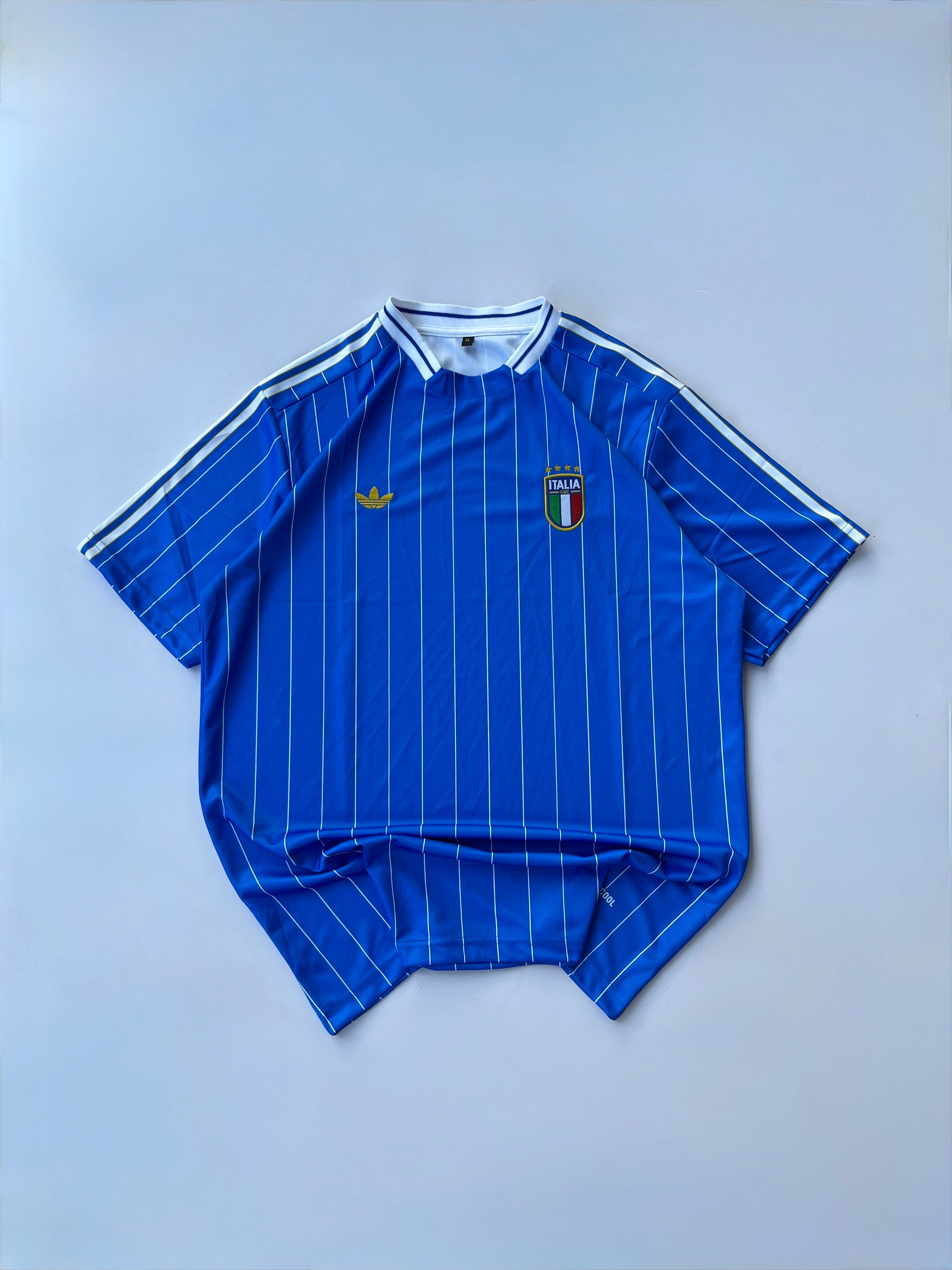 NO NAME ITALY VINTAGE STYLE STRIP JERSEY EMBROIDERY