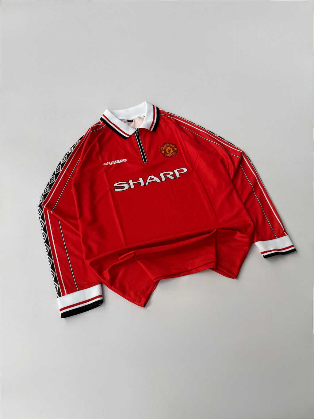 BECKHAM 7 MANCHESTER UNITED 1998-99 RETRO HOME KIT FULL SLEEVE EMBROIDERY