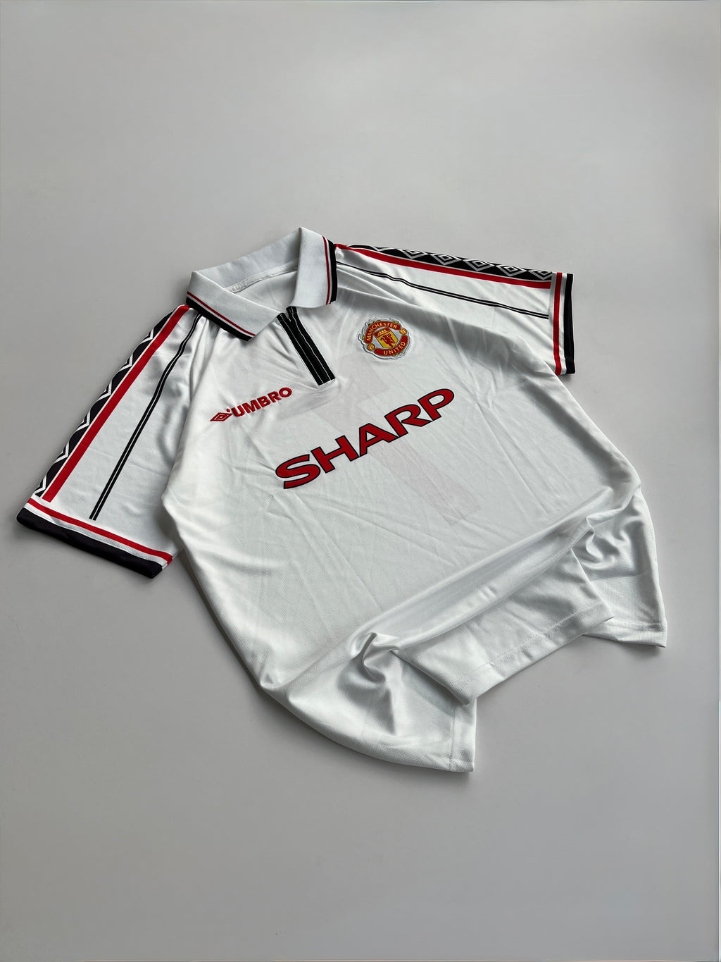 BECKHAM 7 MANCHESTER UNITED 1998/99 RETRO  AWAY  KIT EMBROIDERY POLO