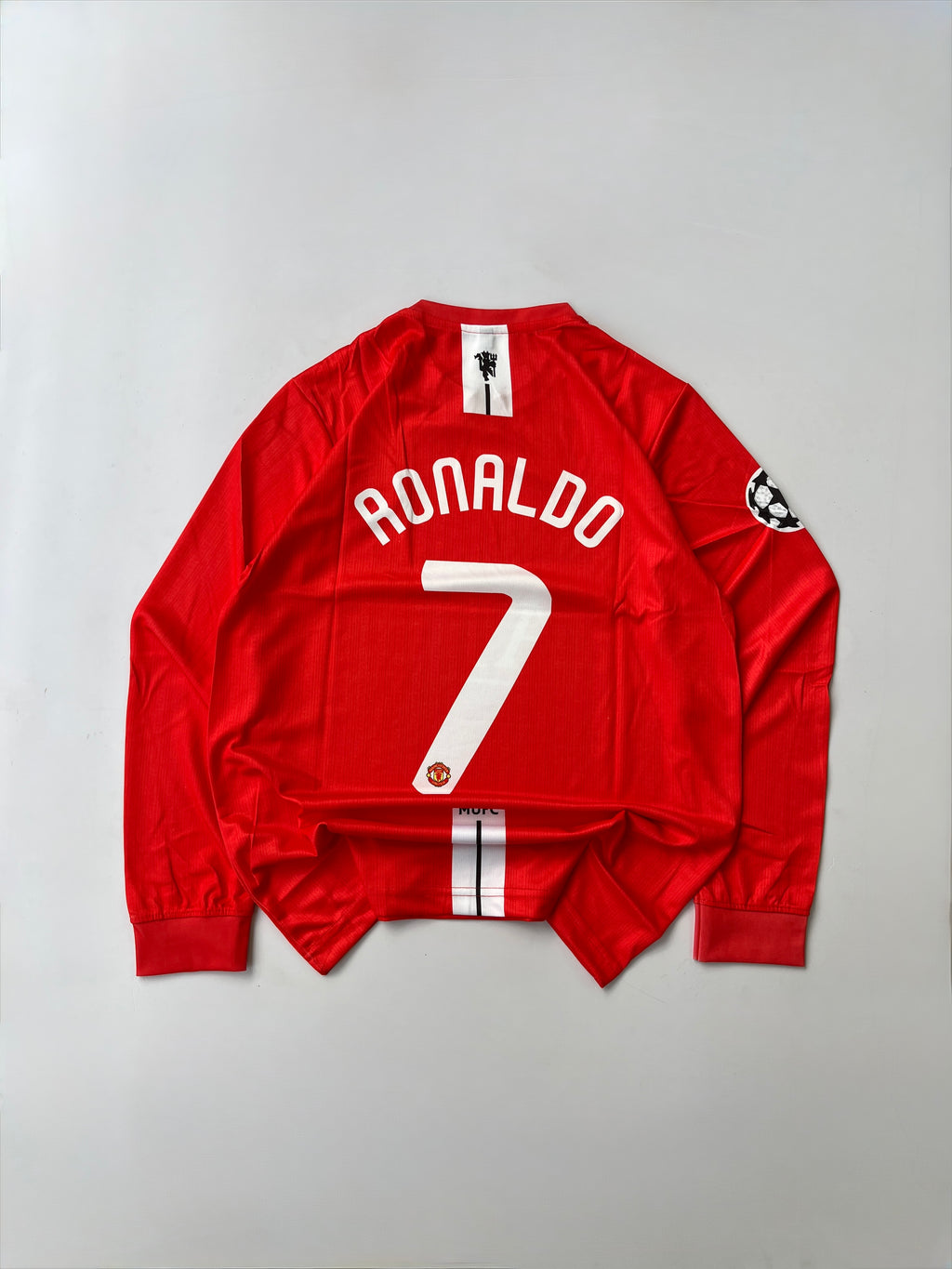 RONALDO 7 MANCHESTER UNITED 2007/08 /RETRO HOME KIT FULL SLEEVE EMBROIDERY