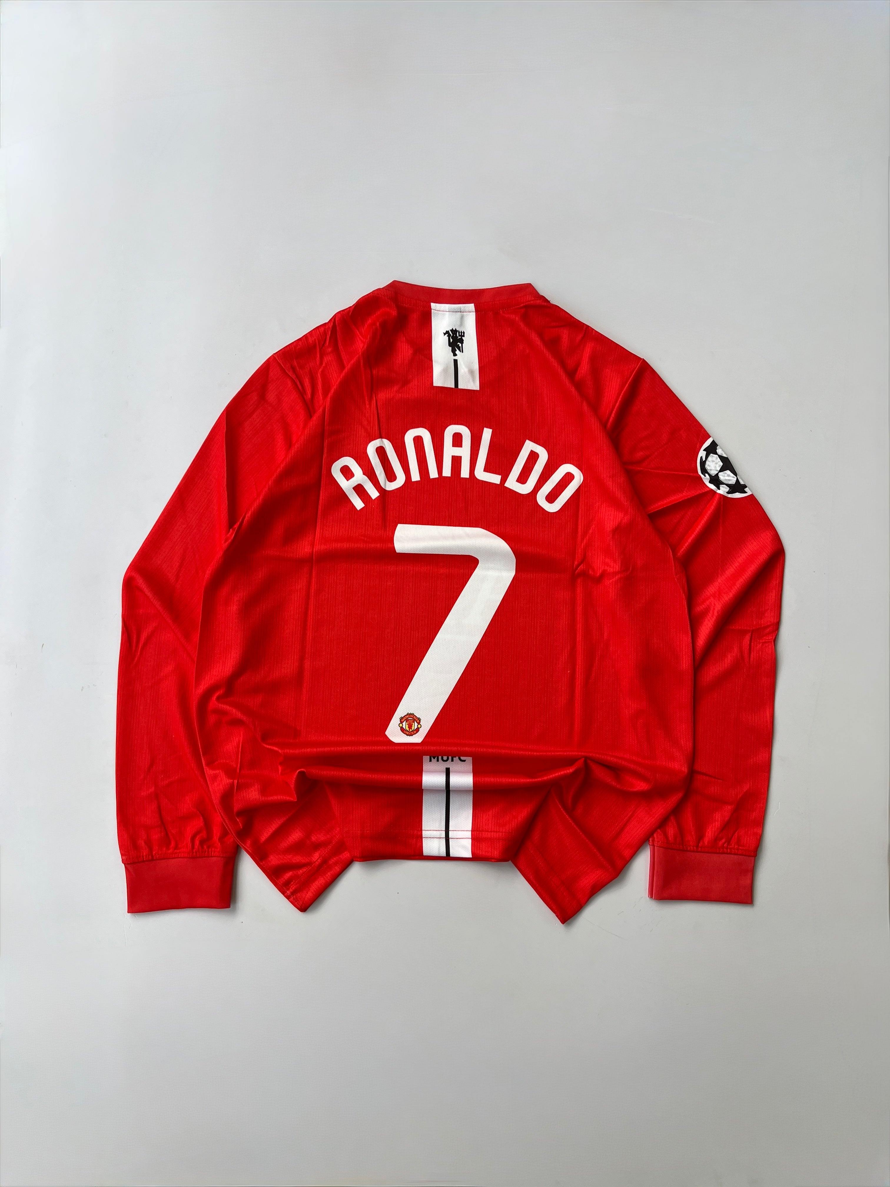 RONALDO 7 MANCHESTER UNITED 2007/08 /RETRO HOME KIT FULL SLEEVE EMBROIDERY