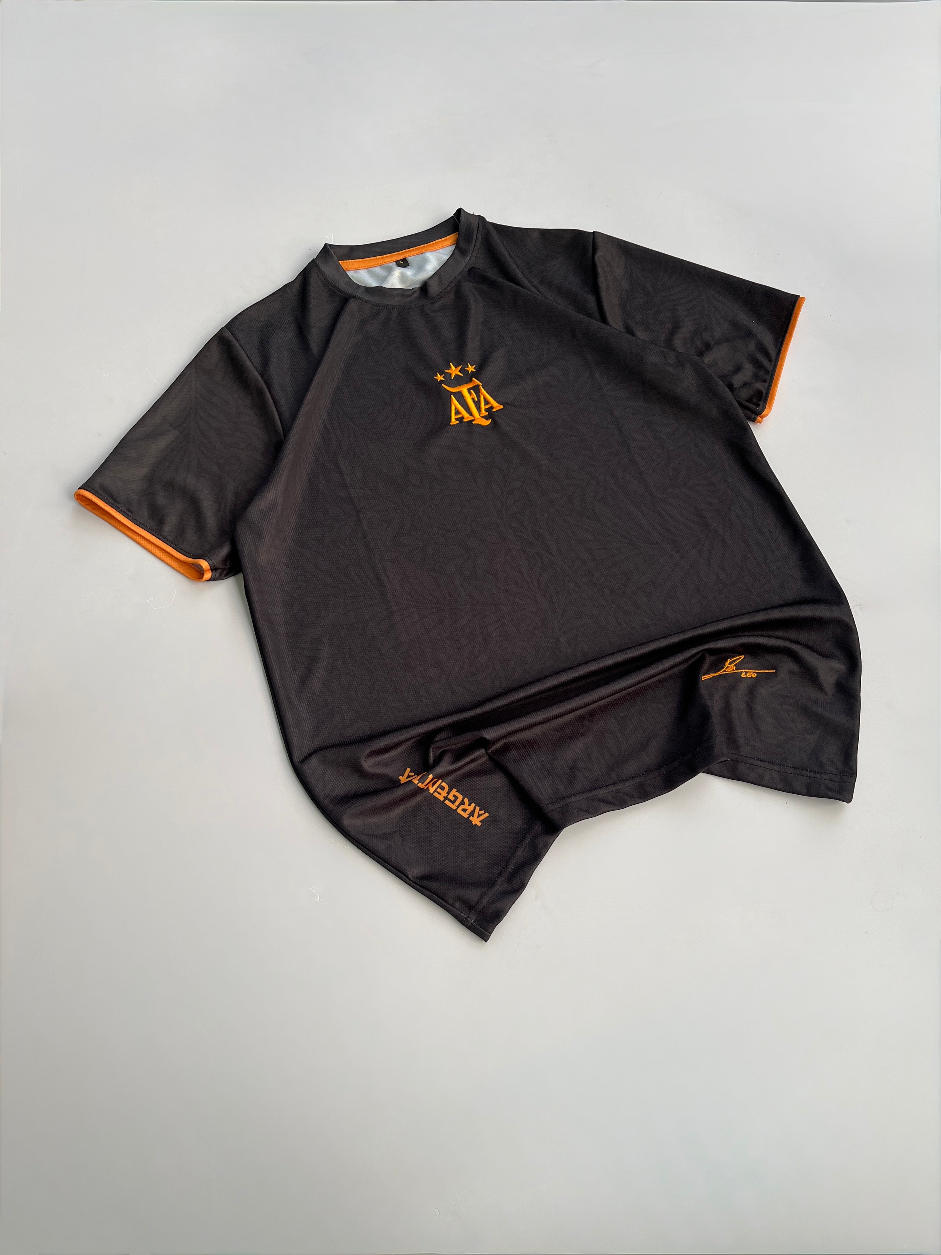 MESSI 10 ARGENTINA BARBITOS BLACK FAN JERSEY EMBROIDERY