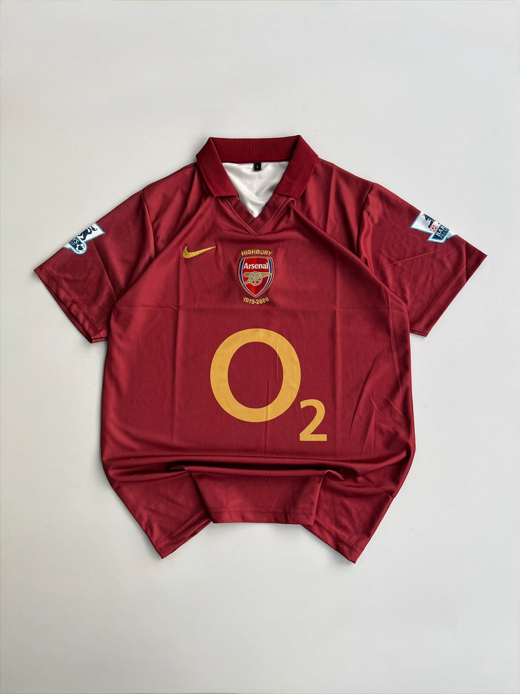 HENRY 14 ARSENAL 2005-2006 RETRO HOME KIT EMBROIDERY POLO