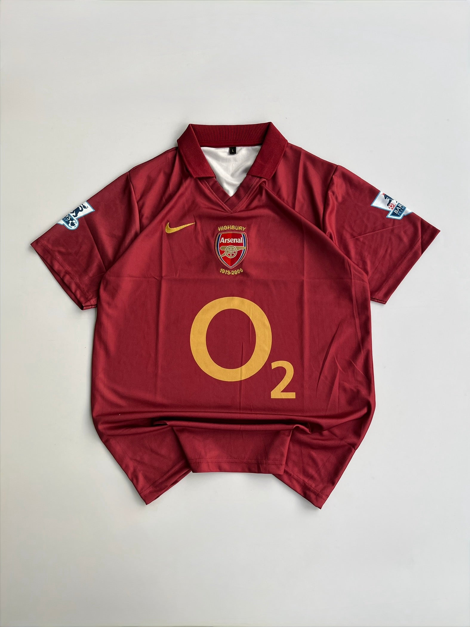 HENRY 14 ARSENAL 2005-2006 RETRO HOME KIT EMBROIDERY POLO