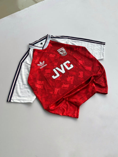 ADAMS 6 ARSENAL 1990/92 RETRO HOME KIT FIVE SLEEVE EMBROIDERY