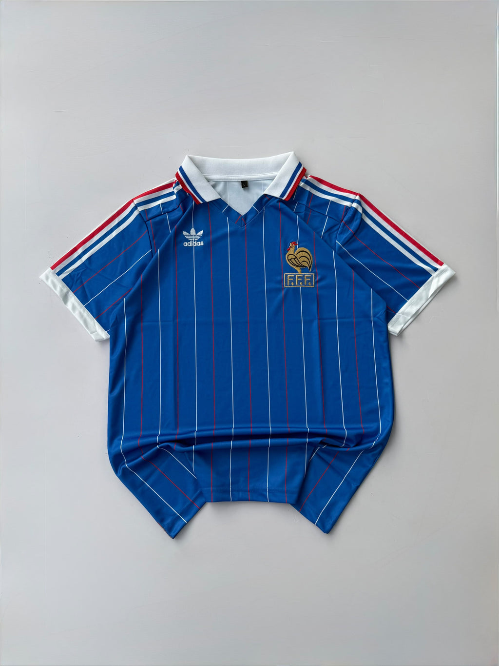 NO NAME FRANCE 1982 HOME KIT VINTAGE STYLE JERSEY POLO EMBROIDERY