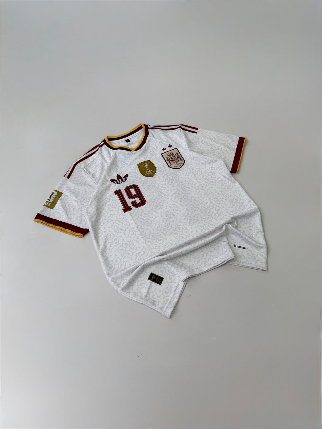 TWO STAR LAMINE YAMAL 19 SPAIN 2026 WORLD CUP AWAY CHAMPIONS KIT 
EMBROIDERY