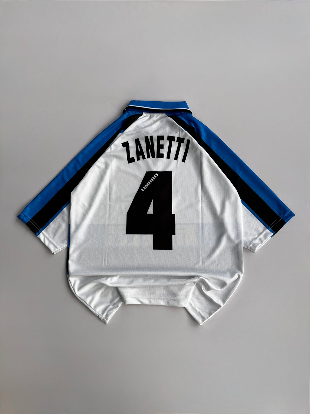 ZANETTI 9 INTERMILAN 1996/97 SEASON RETRO AWAY KIT FIVE SLEEVE EMBROIDERY POLO