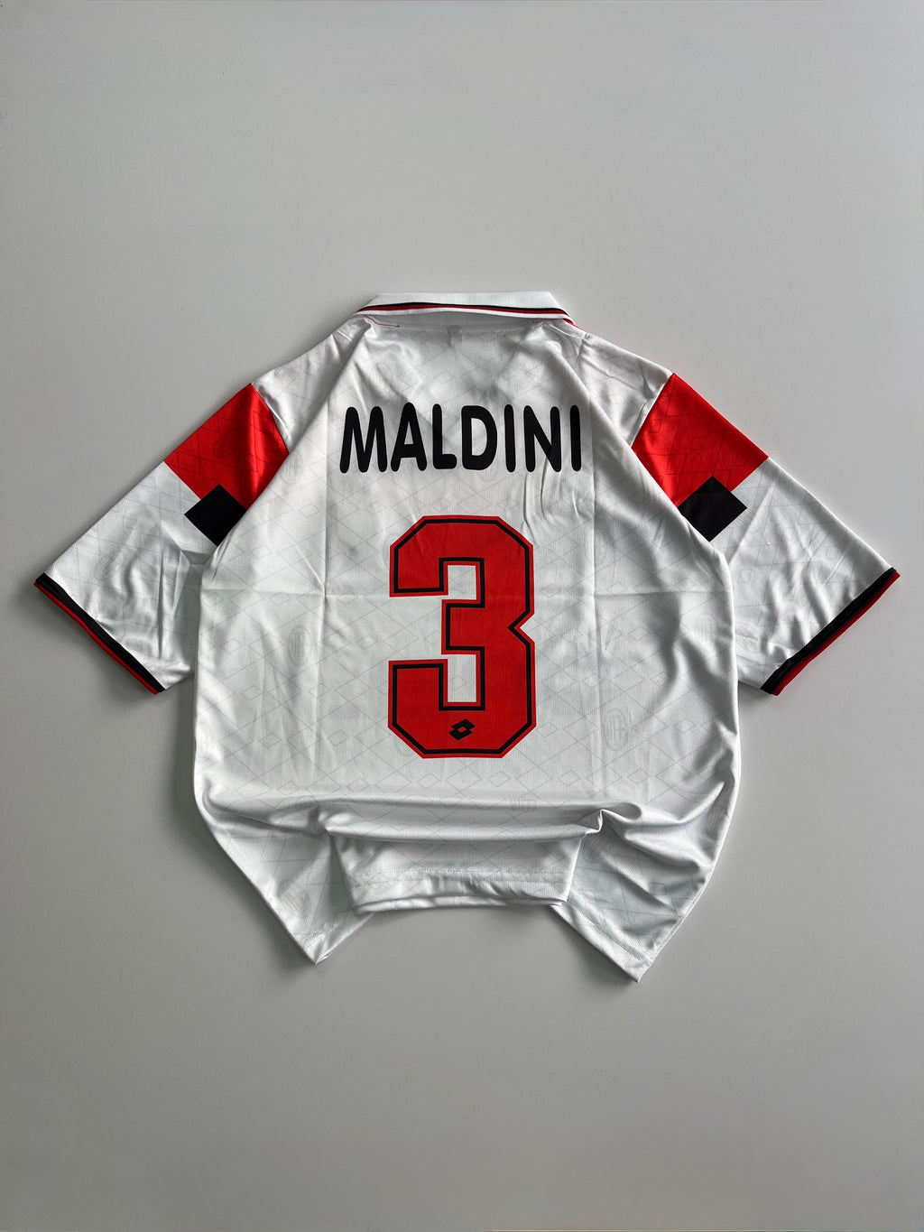 MALDINI 3 AC MILAN 1994/97 RETRO AWAY KIT FIVE SLEEVE EMBROIDERY