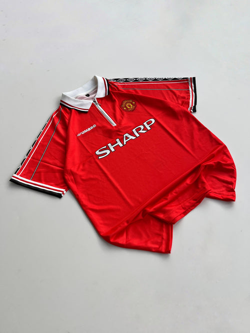 DAVID BECKHAM 7 MANCHESTER UNITED 1998-99 RETRO HOME KIT EMBROIDERY