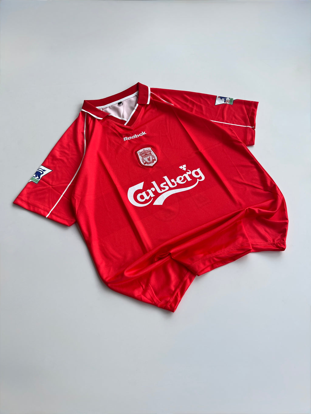 OWEN 10 LIVERPOOL 2000/02 RETRO HOME  KIT EMBROIDERY POLO