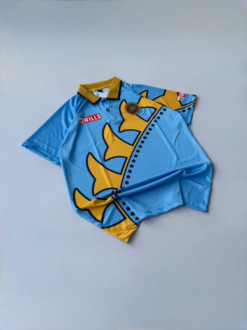 TENDULKAR 10 INDIAN 1999 CRICKET WORLD CUP RETRO POLO KIT EMBROIDERY