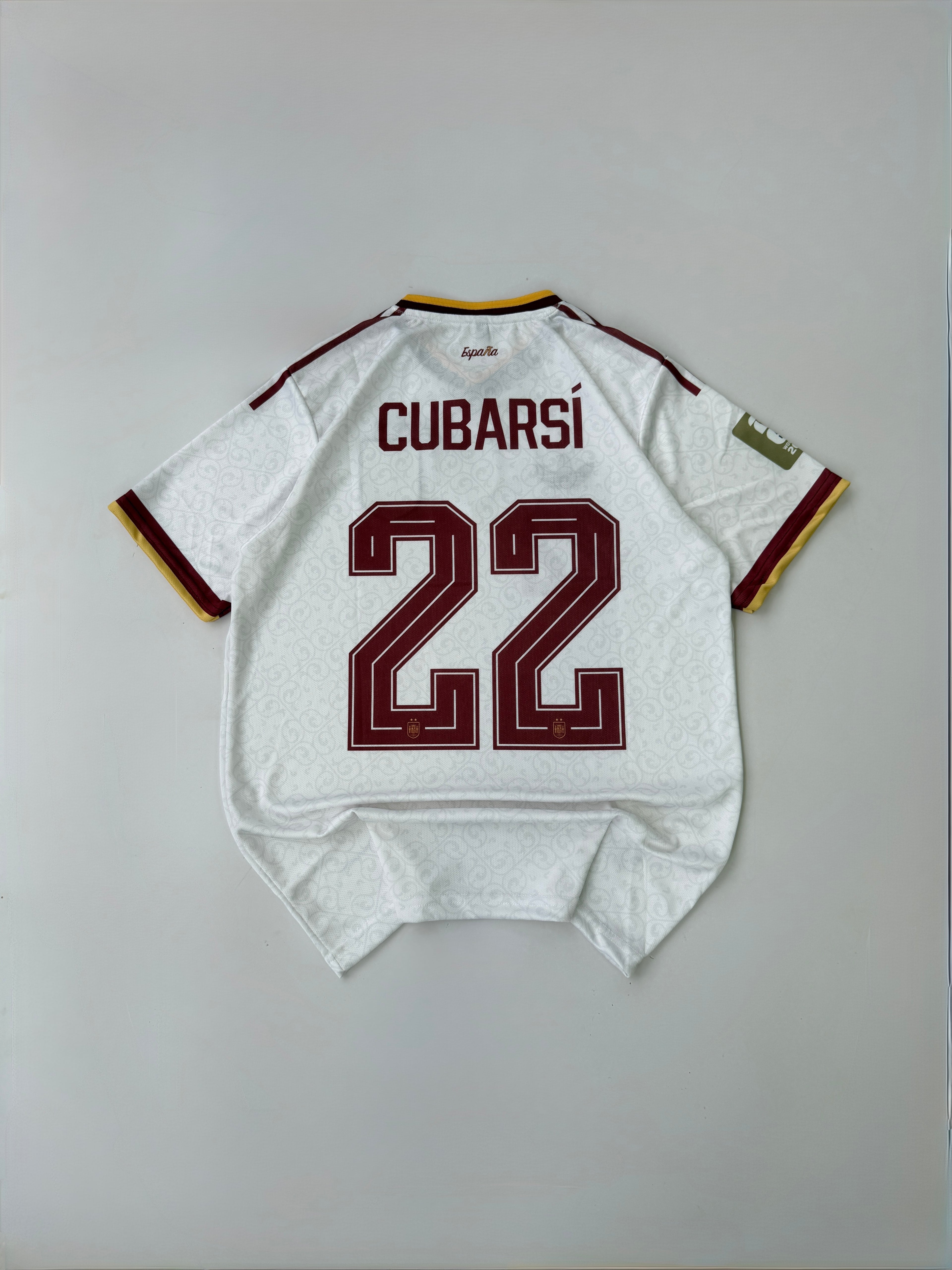 TWO STAR CUBARSI 22 SPAIN 2026 WORLD CUP AWAY CHAMPIONS KIT 
EMBROIDERY