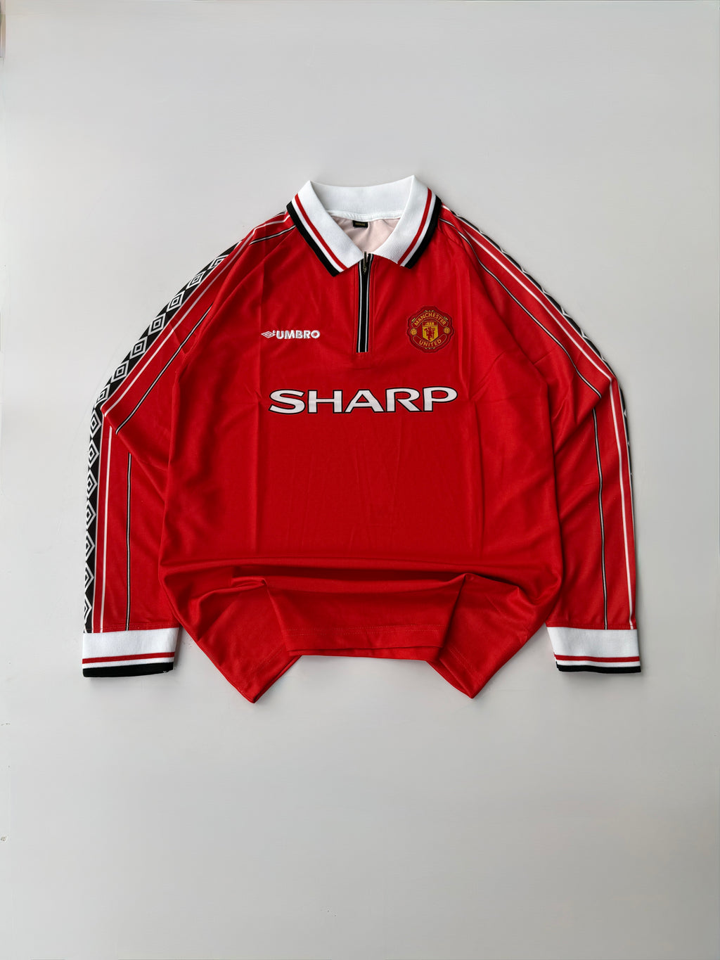 BECKHAM 7 MANCHESTER UNITED 1998-99 RETRO HOME KIT FULL SLEEVE EMBROIDERY