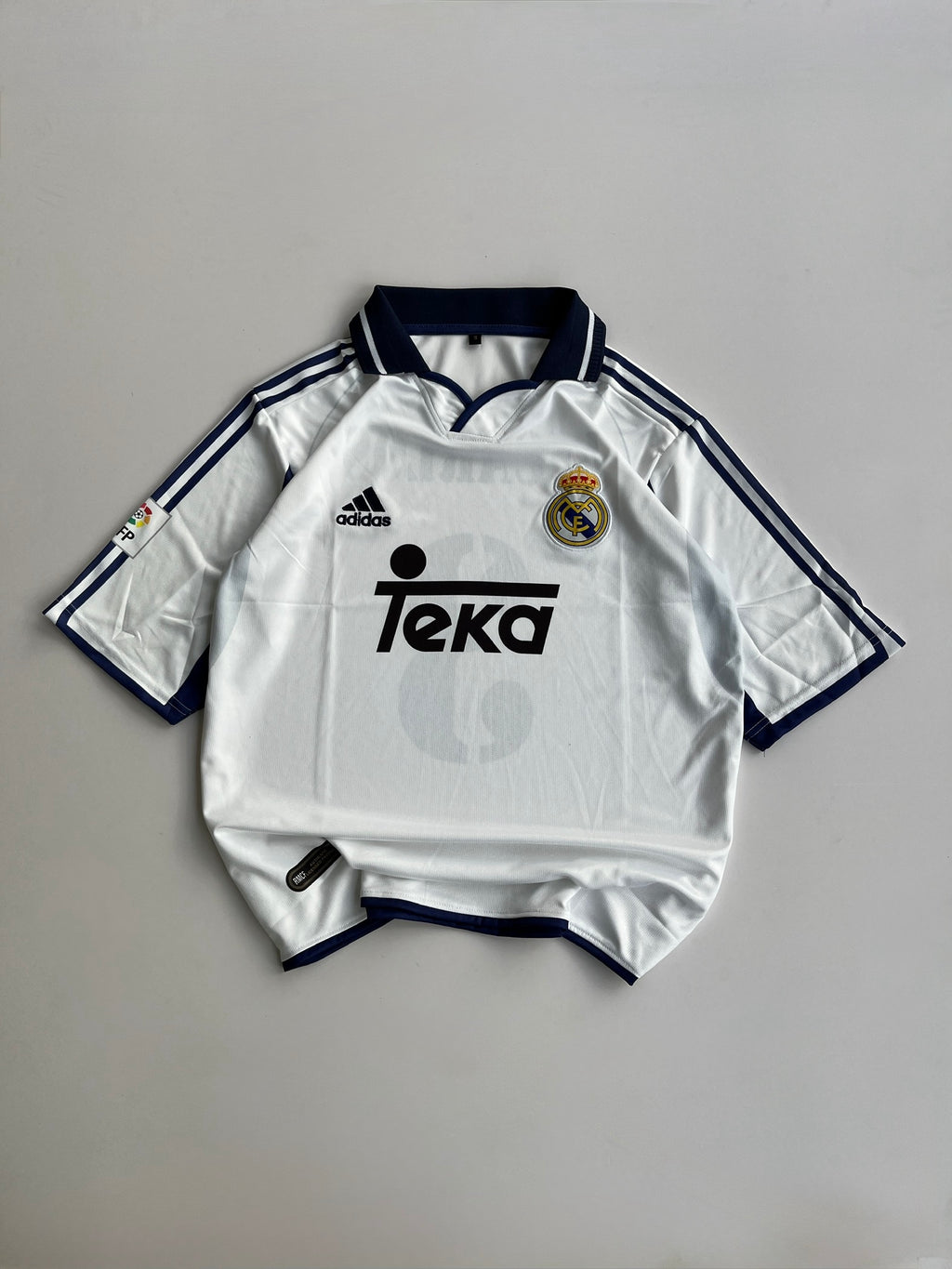 R.CARLOS 3 REAL MADRID 1999/00 RETRO HOME KIT EMBROIDERY FIVE SLEEVE