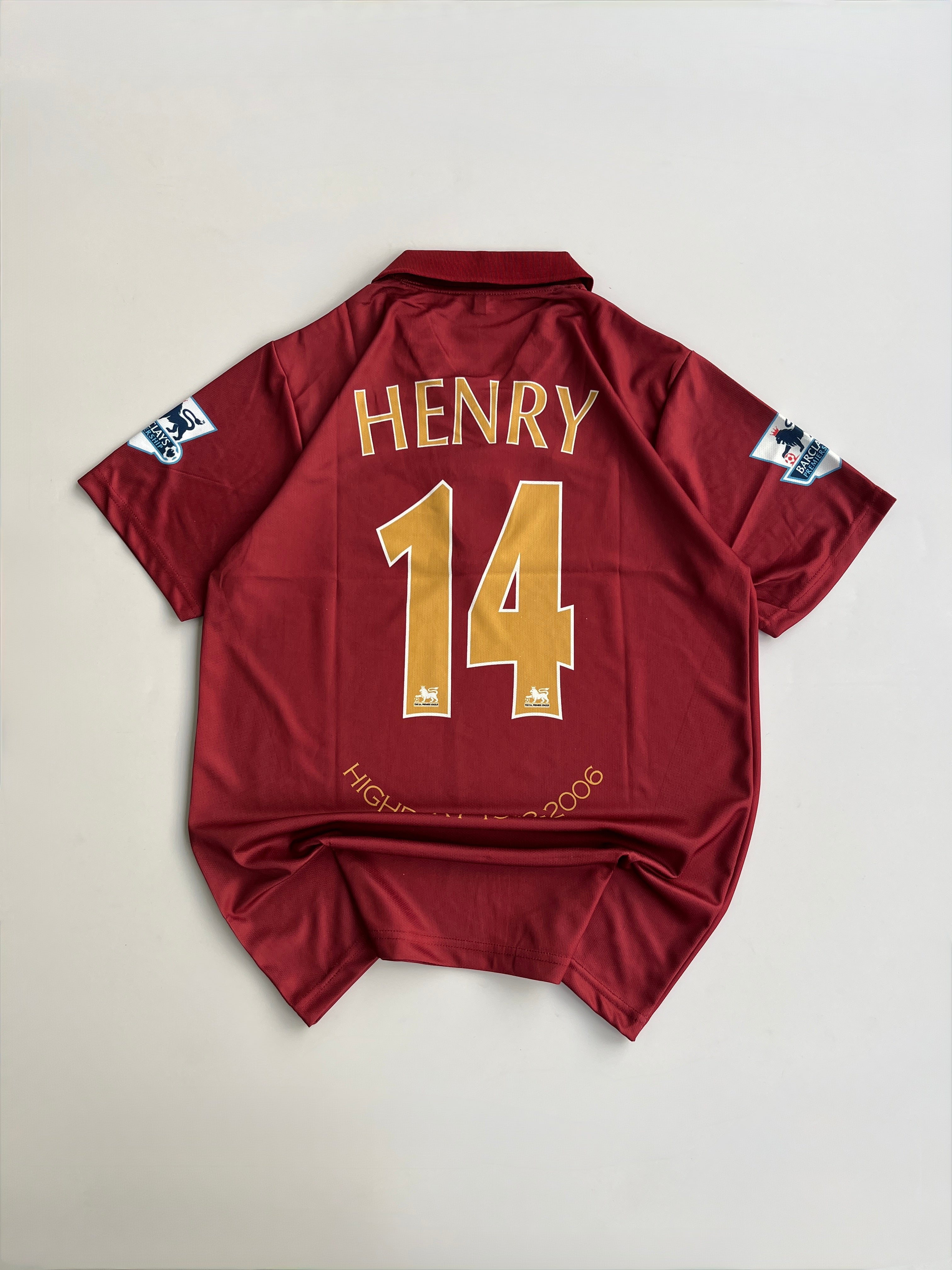 HENRY 14 ARSENAL 2005-2006 RETRO HOME KIT EMBROIDERY POLO
