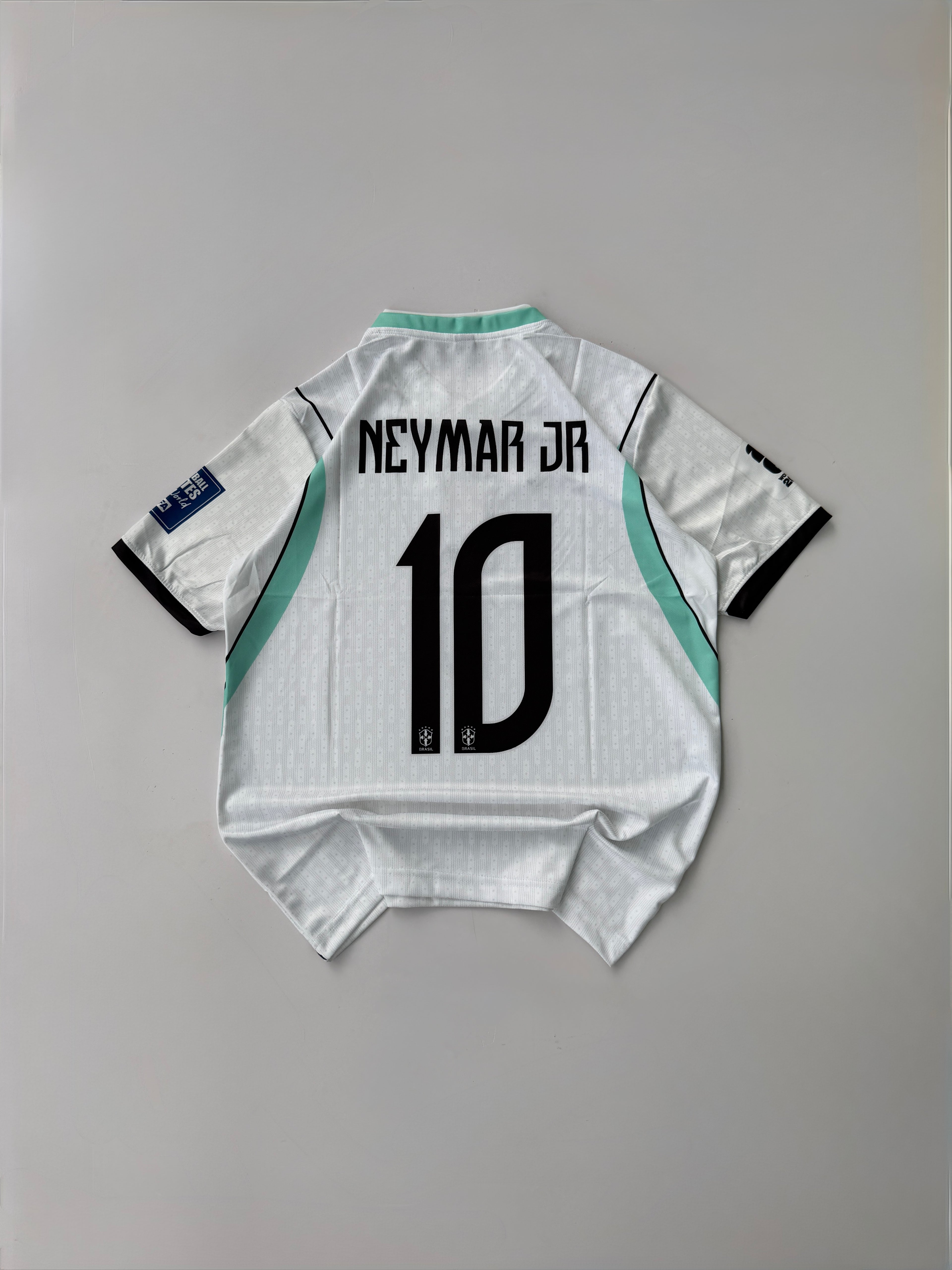 NEYMER JR 10 BRAZIL 2026 WHITE KIT EMBROIDERY