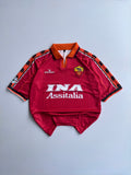TOTTI 10 AS ROMA 1998/99 RETRO HOME KIT FIVE SLEEVE EMBROIDERY POLO