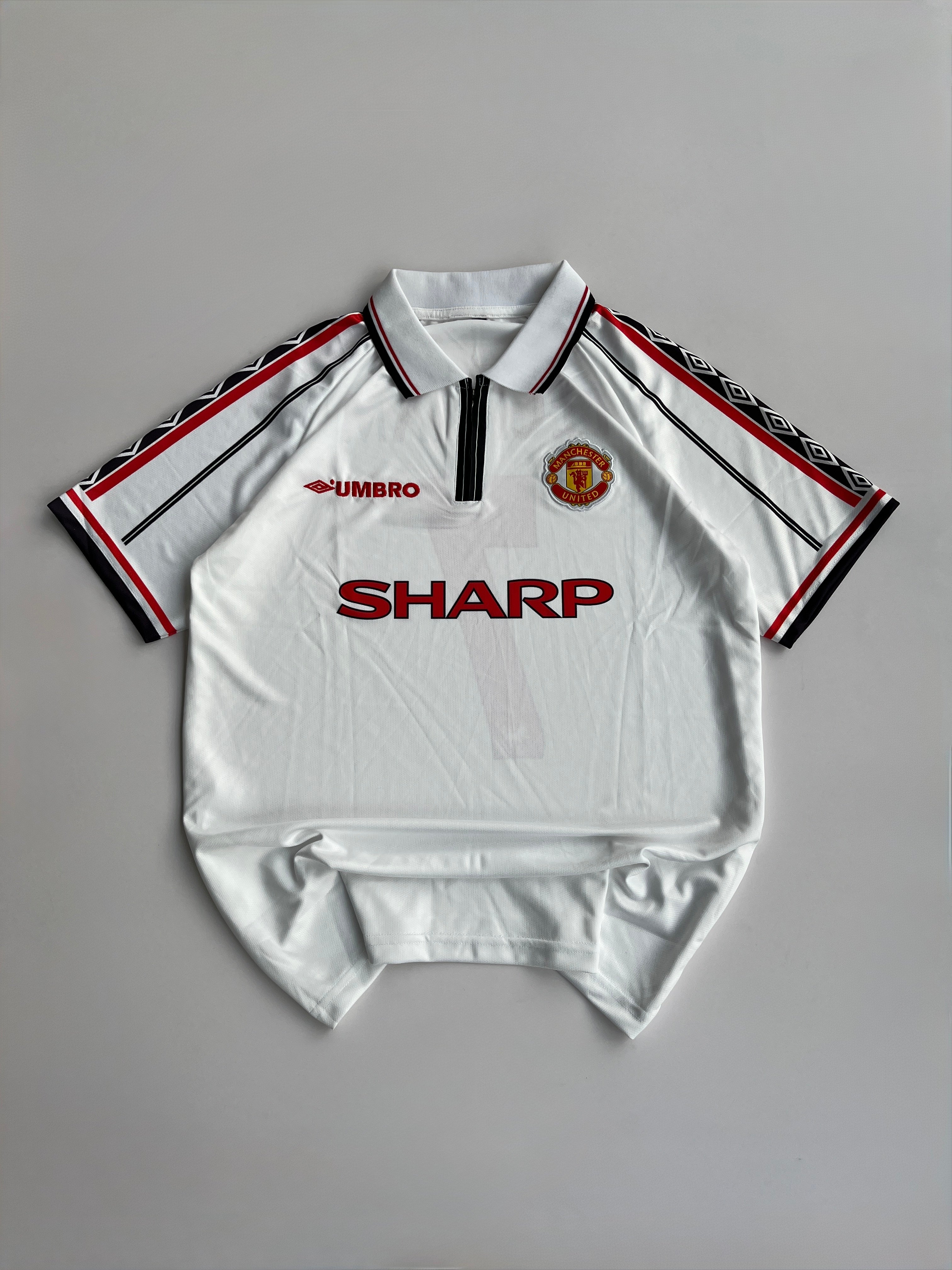 BECKHAM 7 MANCHESTER UNITED 1998/99 RETRO  AWAY  KIT EMBROIDERY POLO