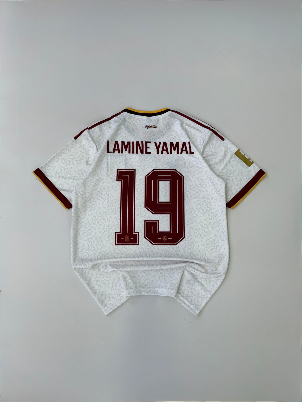 TWO STAR LAMINE YAMAL 19 SPAIN 2026 WORLD CUP AWAY CHAMPIONS KIT 
EMBROIDERY