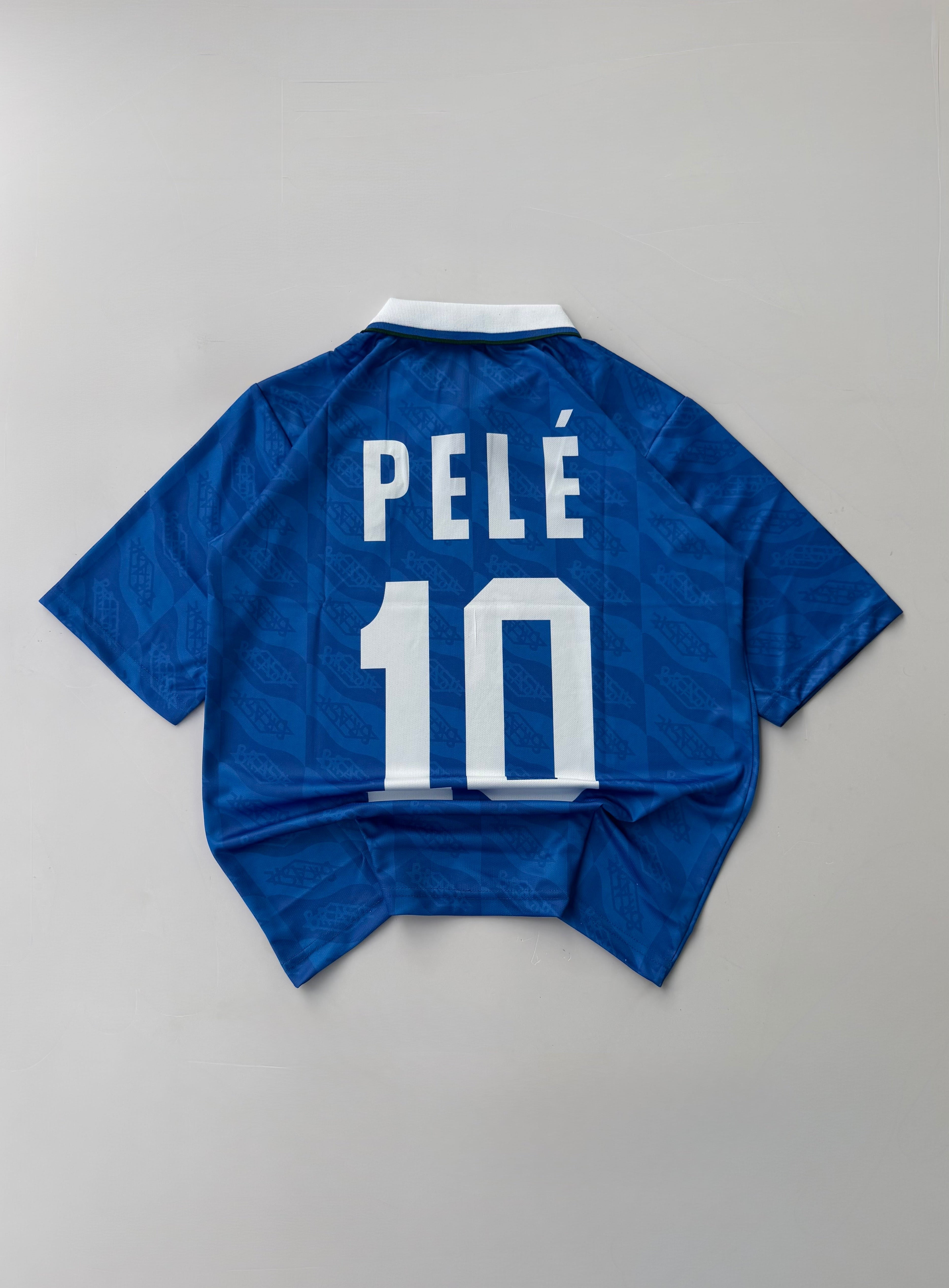 PELE 10 BRAZIL 1991-93 RETRO AWAY KIT FIVESLEEVE EMBROIDERY POLO KIT