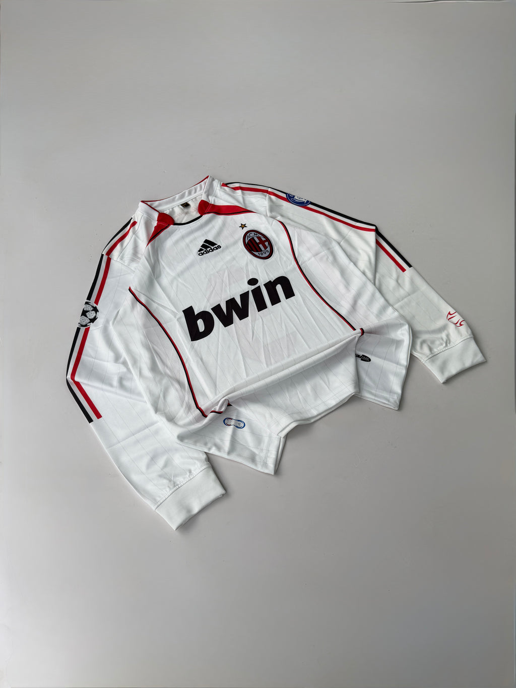MALDINI 3 AC MILAN 2006/07 RETRO AWAY KIT EMBROIDERY FULL SLEEVE