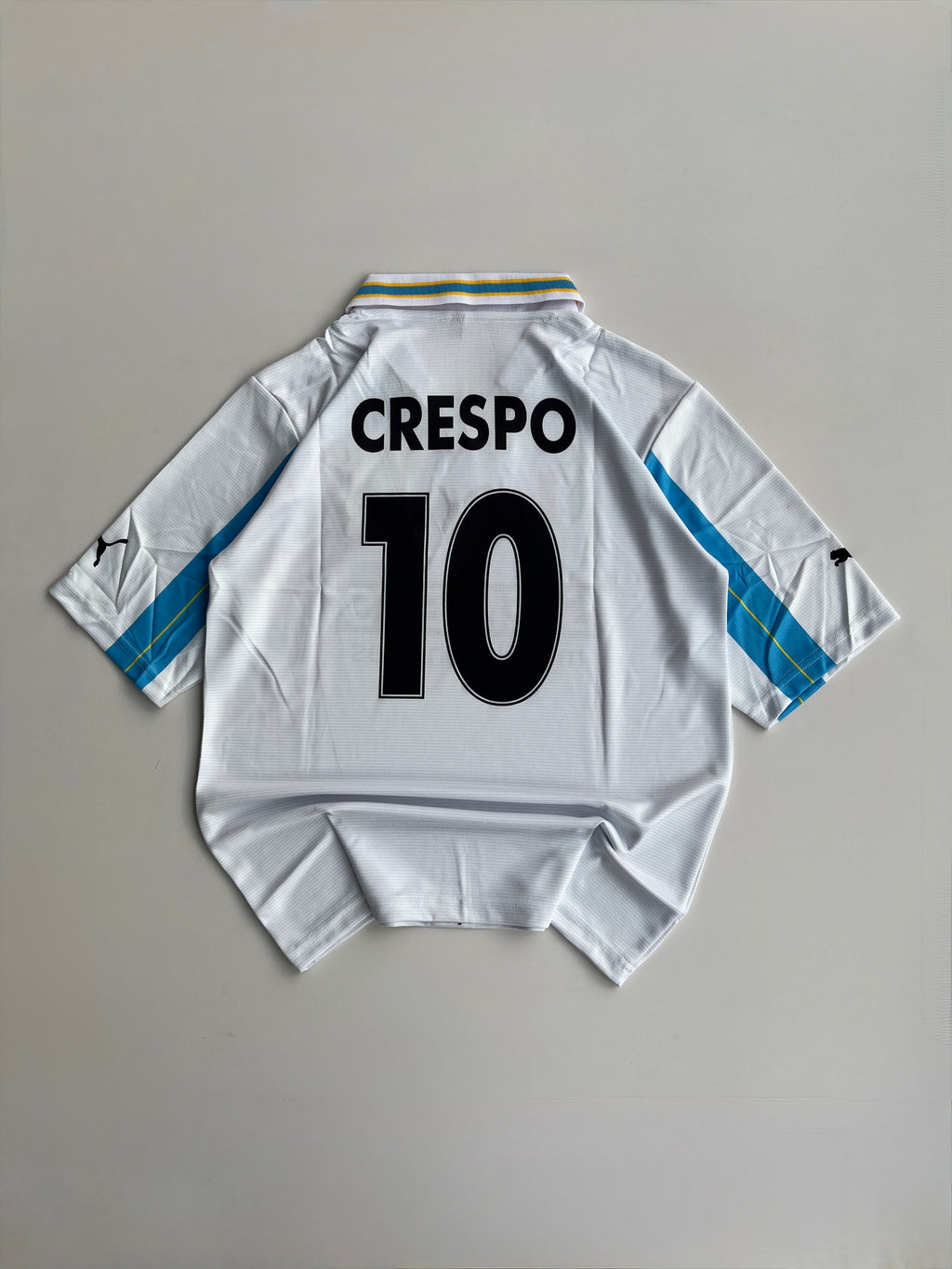 CRESPO 10 LAZIO 1999/01 RETRO HOME KIT FIVE SLEEVE EMBROIDERY POLO