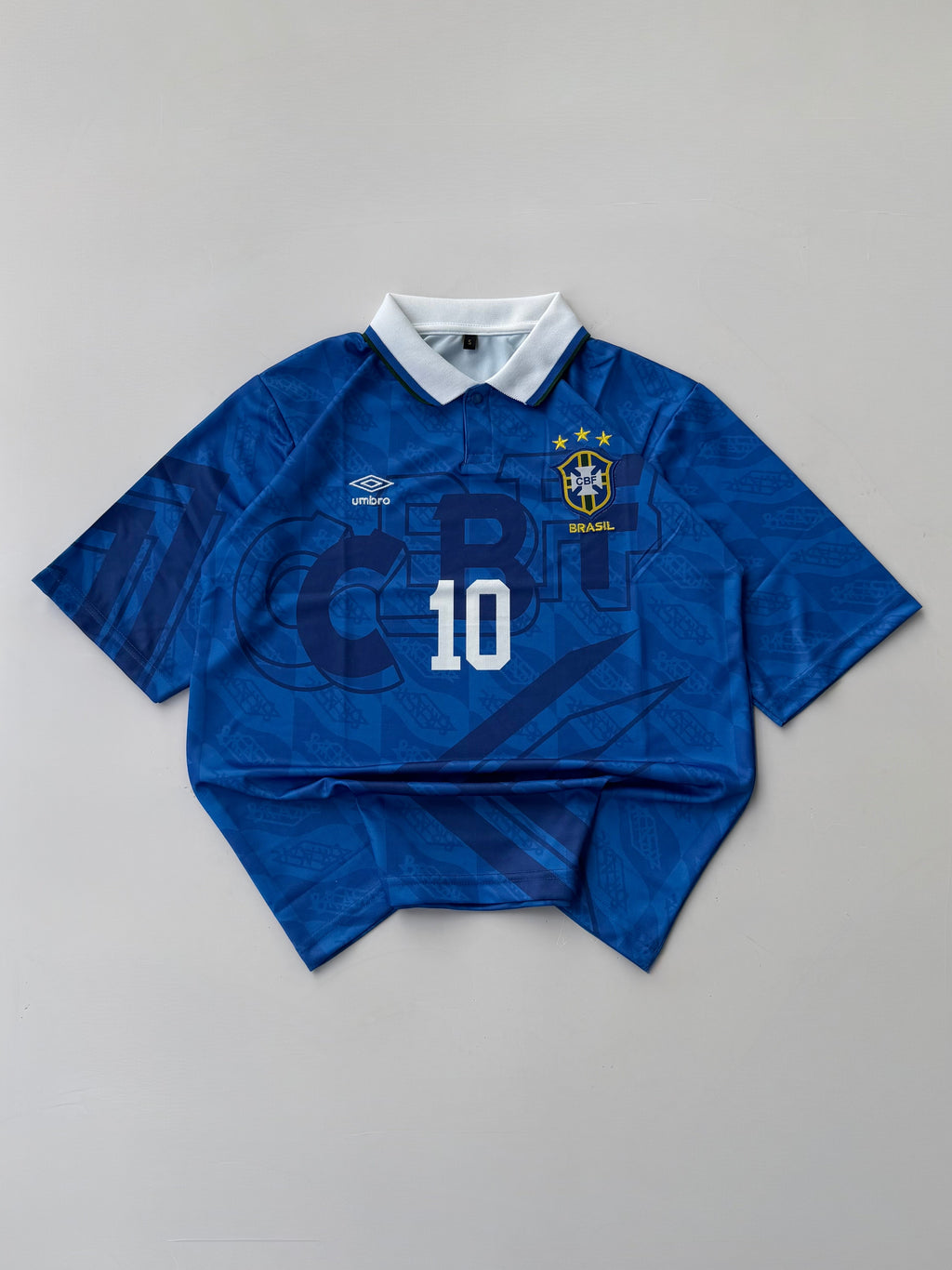 PELE 10 BRAZIL 1991-93 RETRO AWAY KIT FIVESLEEVE EMBROIDERY POLO KIT