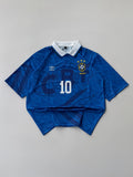 PELE 10 BRAZIL 1991-93 RETRO AWAY KIT FIVESLEEVE EMBROIDERY POLO KIT