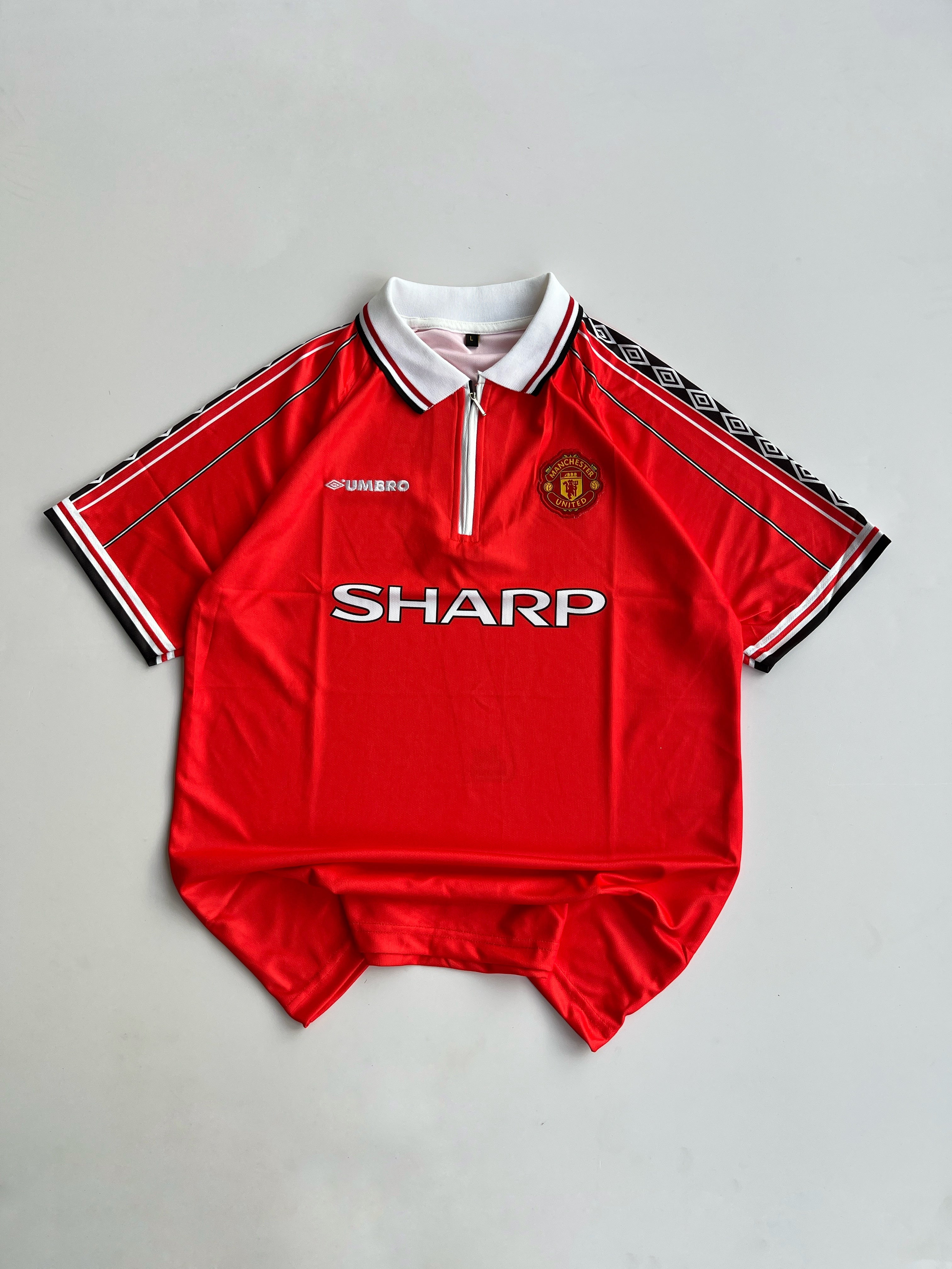 DAVID BECKHAM 7 MANCHESTER UNITED 1998-99 RETRO HOME KIT EMBROIDERY