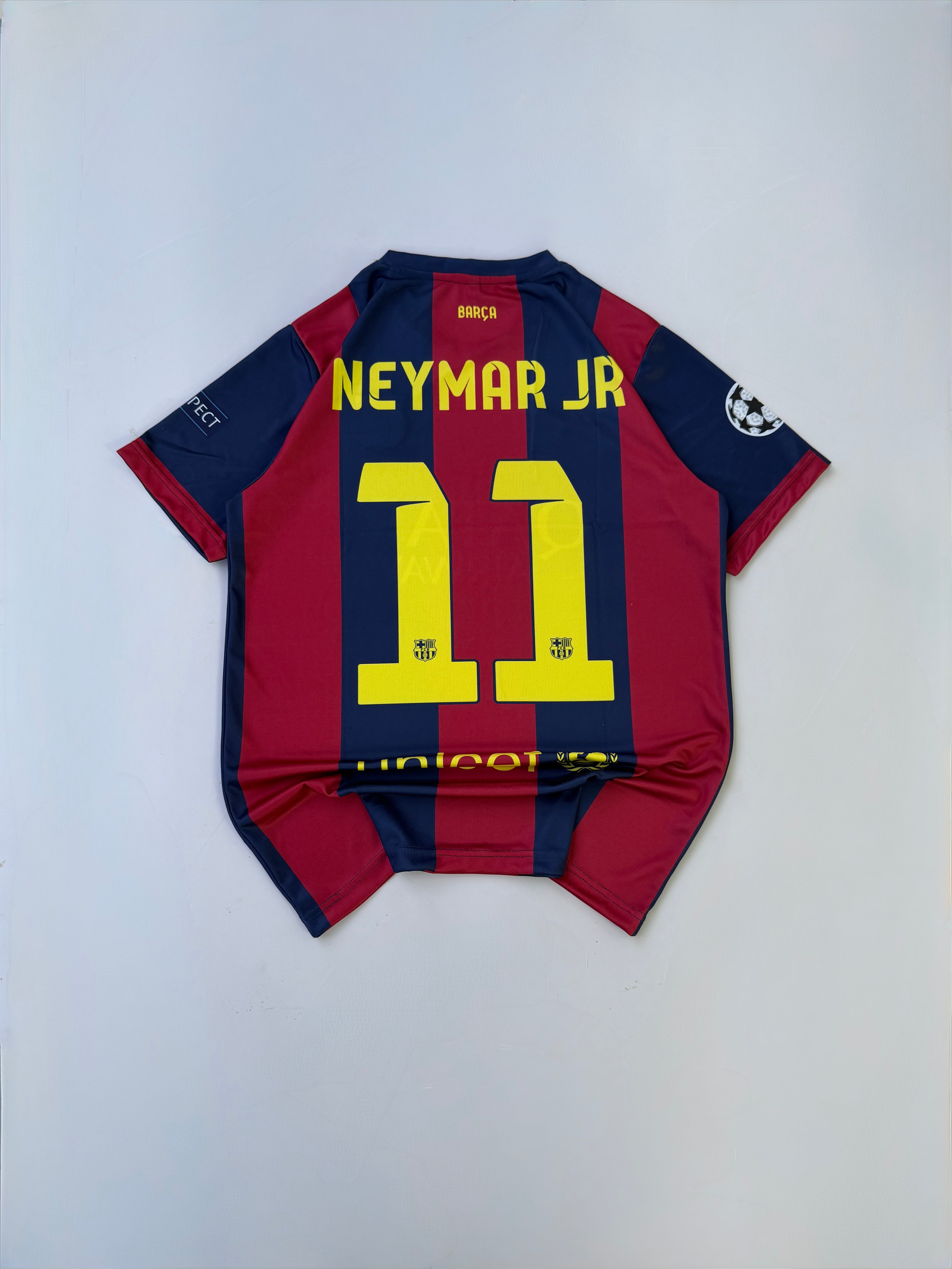 NEYMAR JR 11 FC BARCELONA 2014/15 HOME KIT EMBROIDERY