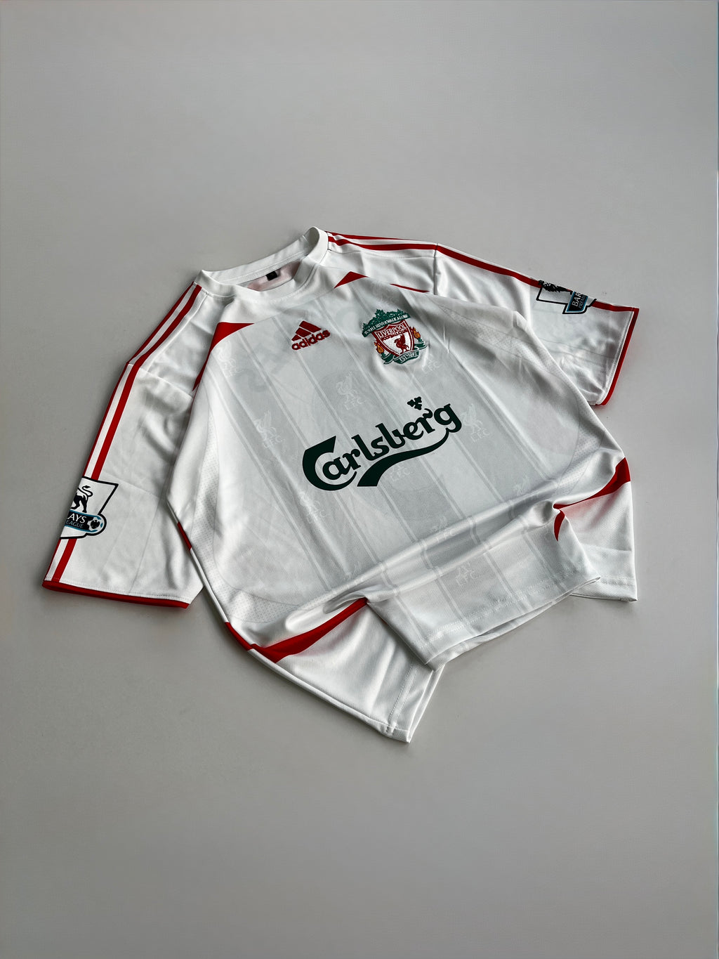 TORRES 9 LIVERPOOL 2007/08 RETRO AWAY KIT FIVE SLEEVE EMBROIDERY