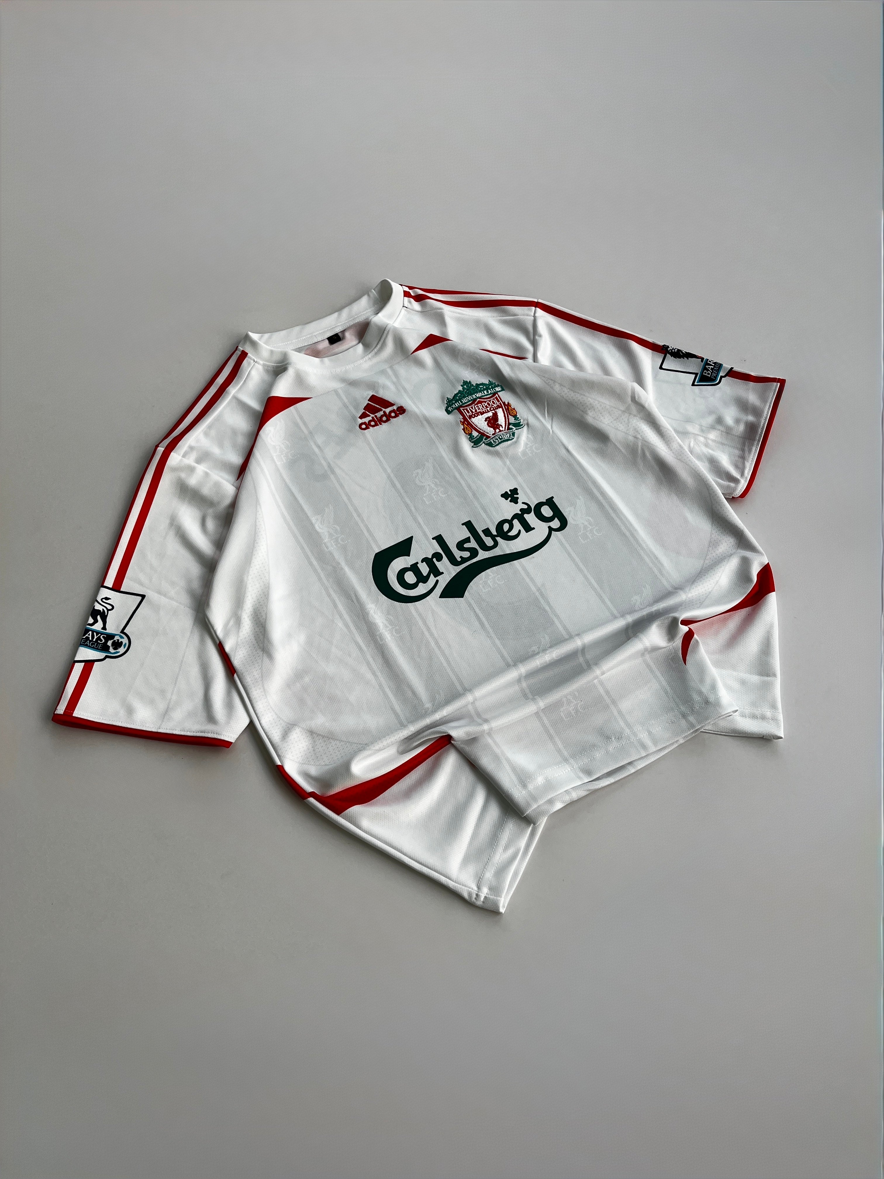 TORRES 9 LIVERPOOL 2007/08 RETRO AWAY KIT FIVE SLEEVE EMBROIDERY