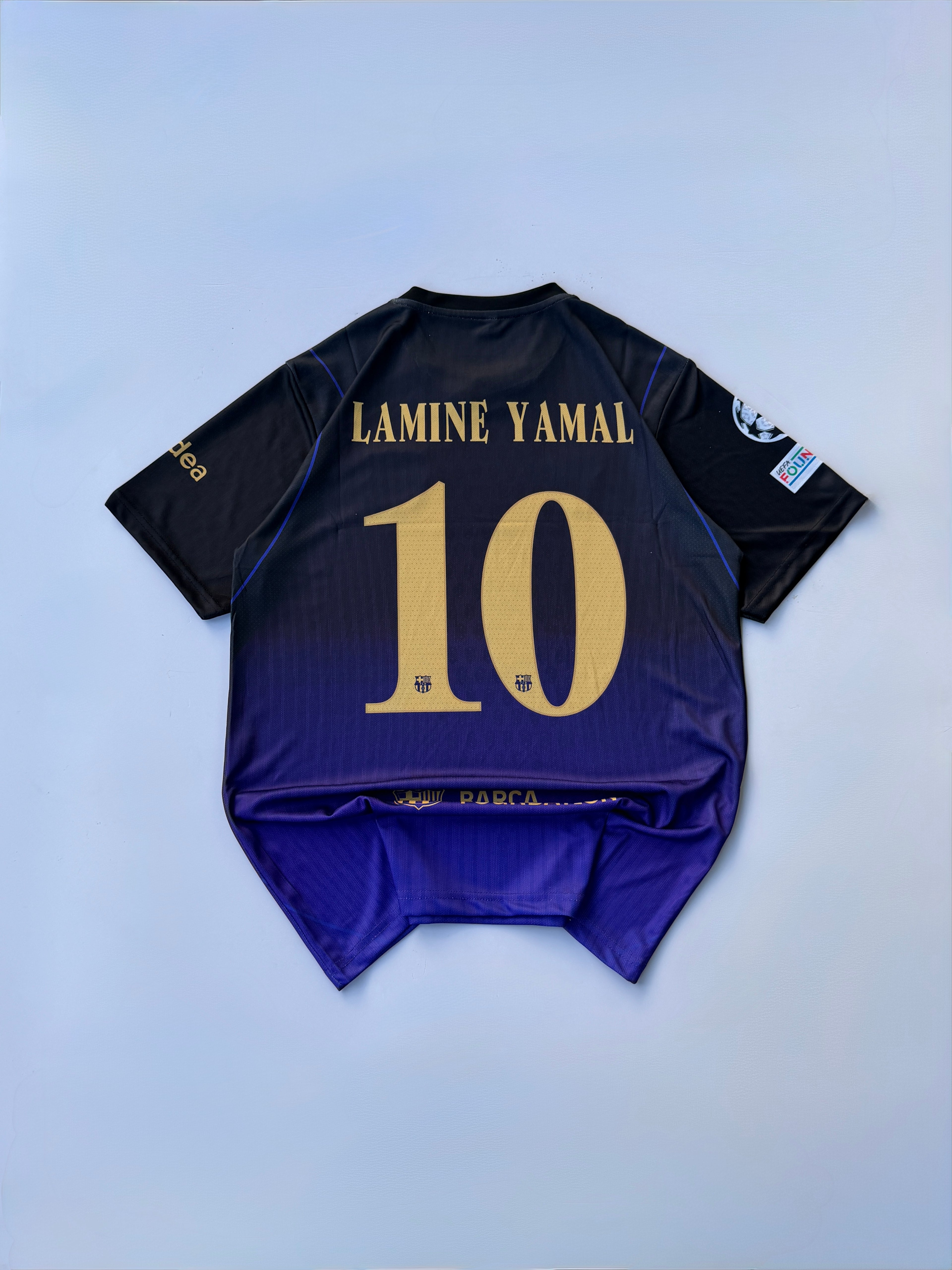 LAMINE YAMAL 10 BARCELONA 2026/27 AWAY KIT 3D SILICONE HEAT PRESS LOGO