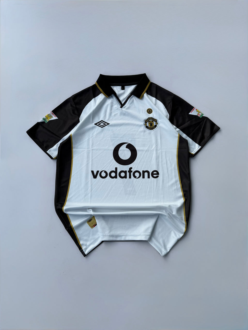 BECKHAM 7 MANCHESTER UNITED 2001/02 RETRO AWAY KIT EMBROIDERY POLO