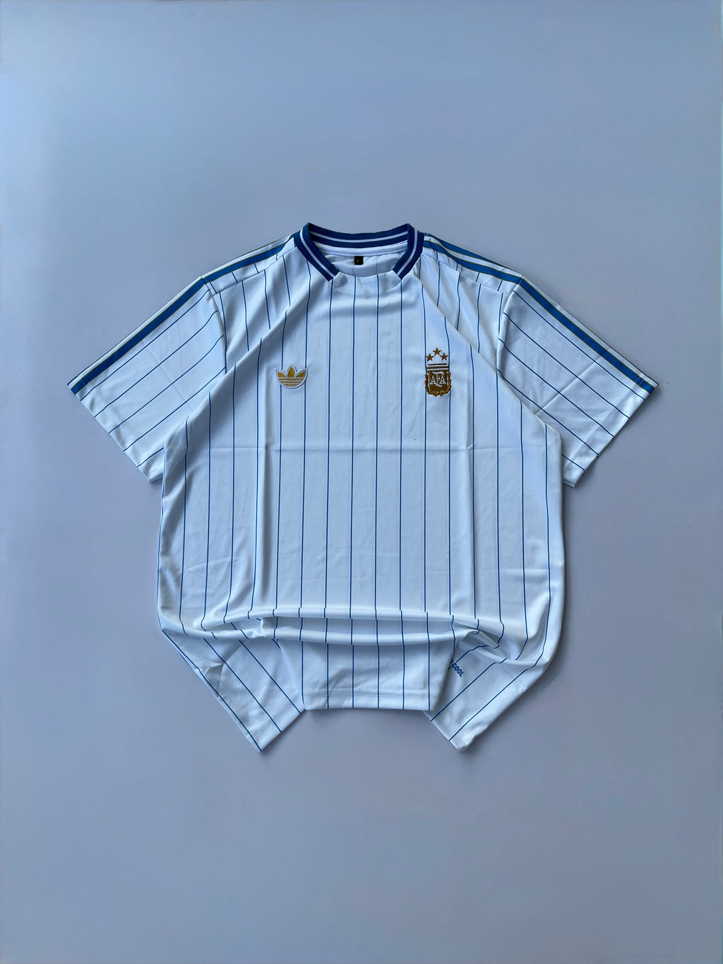 NO NAME ARGENTINA VINTAGE STYLE STRIP JERSEY EMBROIDERY