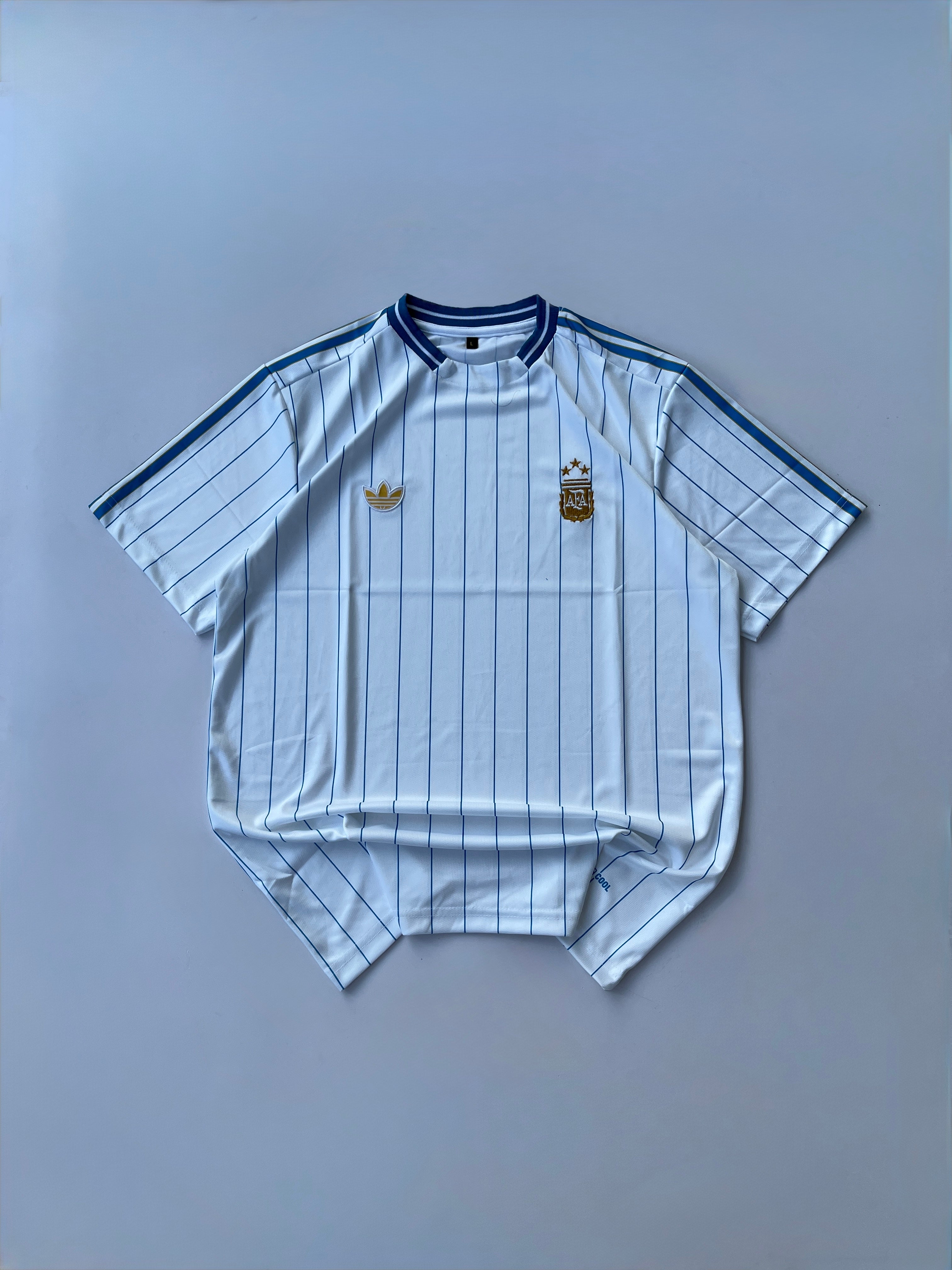NO NAME ARGENTINA VINTAGE STYLE STRIP JERSEY EMBROIDERY