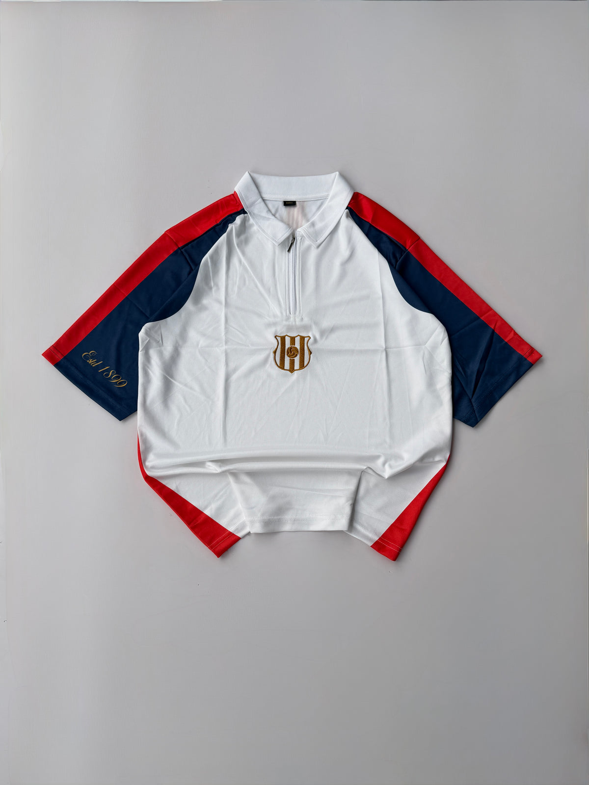 NO NAME BARCELONA RETRO STYLE POLO FIVE SLEEVE EMBROIDERY