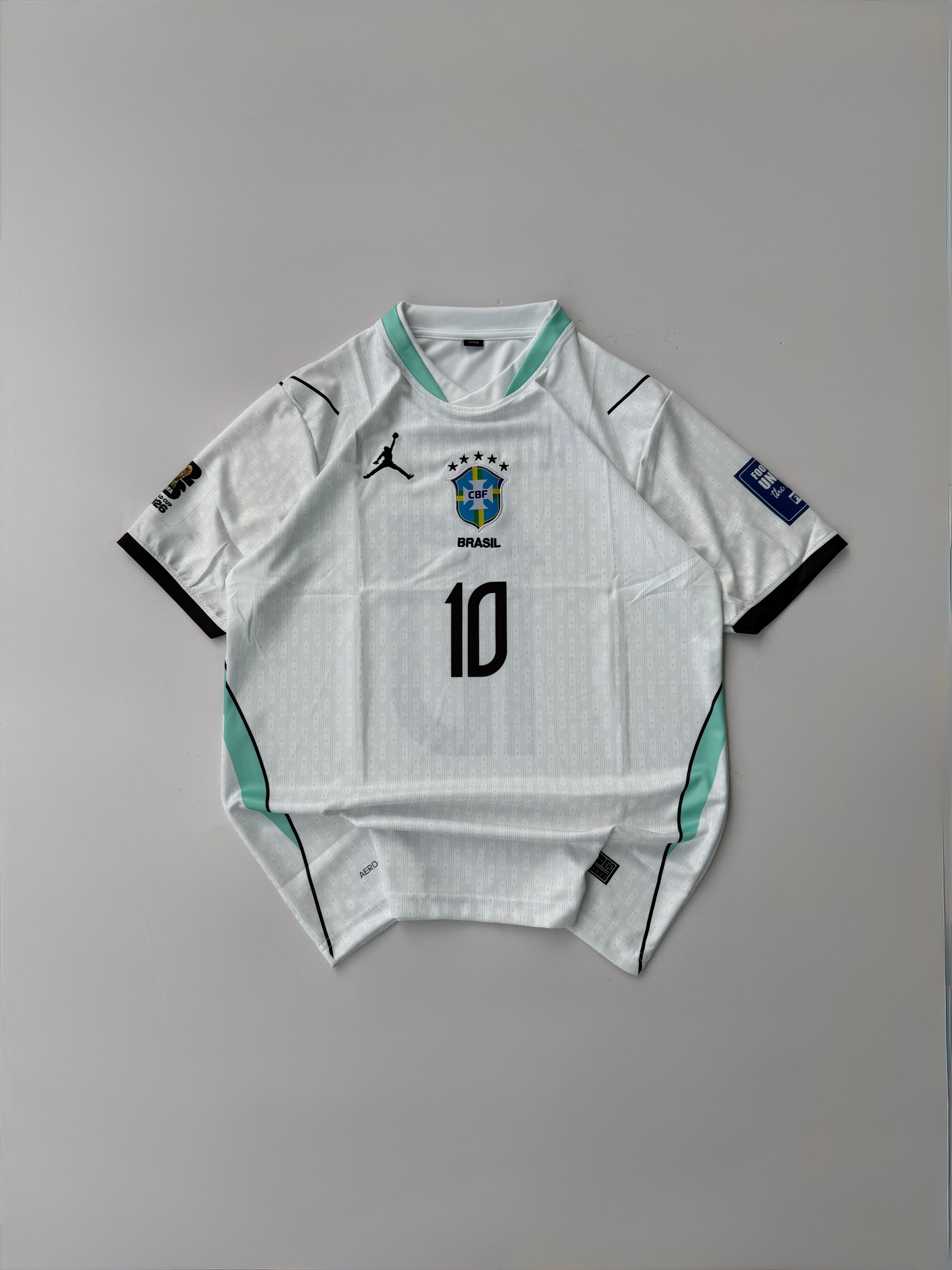 NEYMER JR 10 BRAZIL 2026 WHITE KIT EMBROIDERY