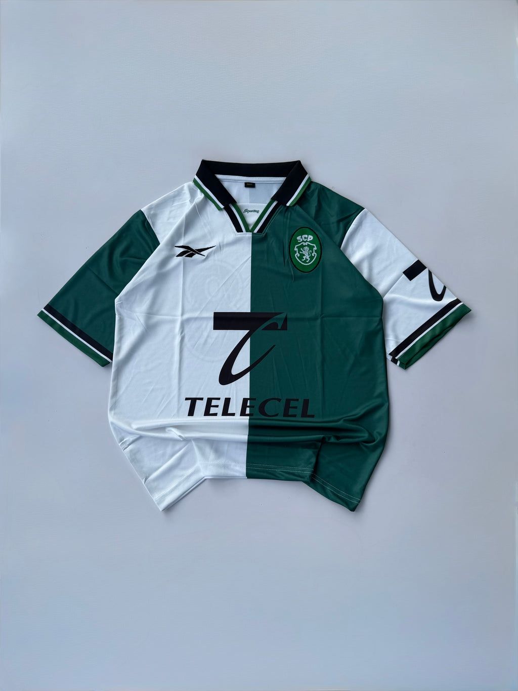 C.RONALDO 28 SPORTING 1998/99 RETRO THIRD KIT FIVE SLEEVE EMBROIDERY