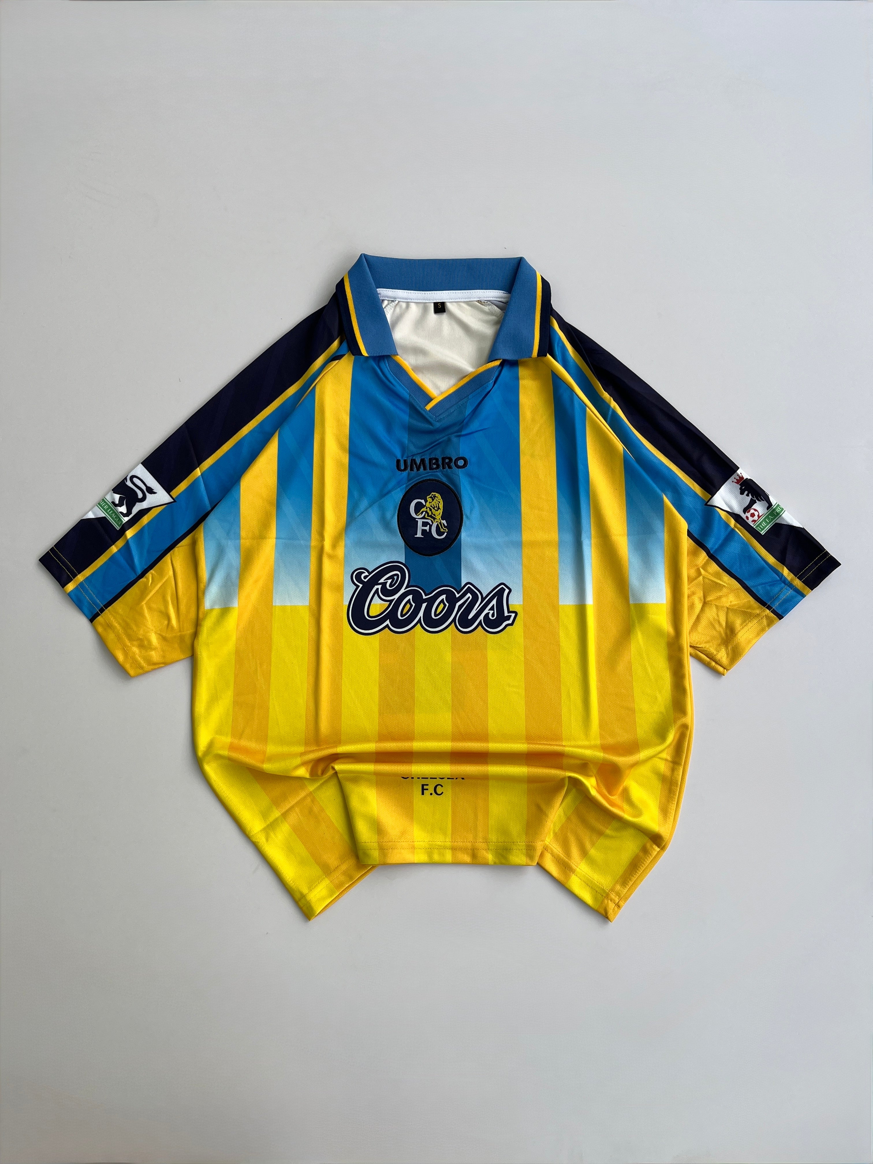 RUUD GULLIT 4 CHELSEA 1996/97 RETRO AWAY KIT  EMBROIDERY FIVE SLEEVE POLO