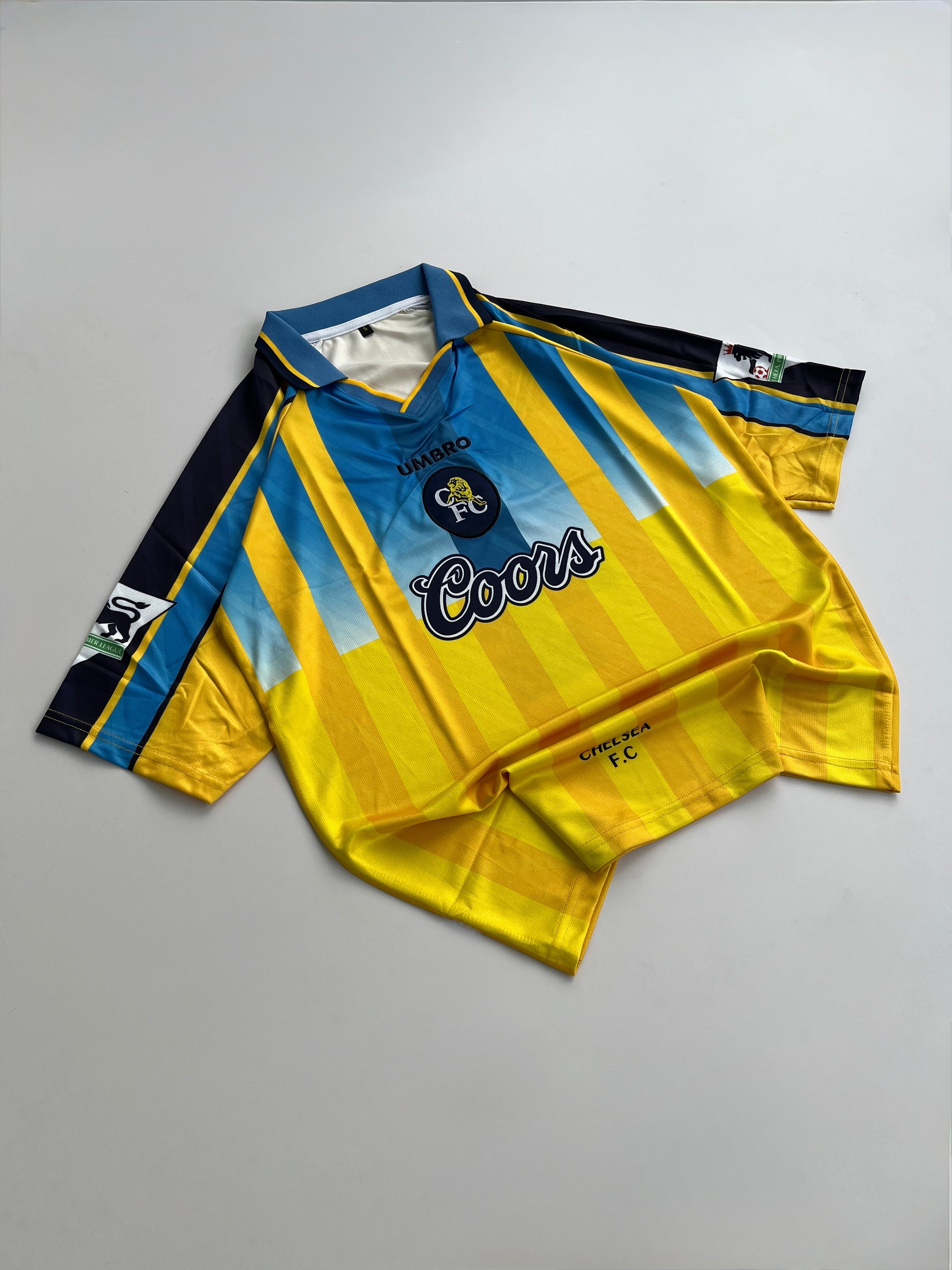 RUUD GULLIT 4 CHELSEA 1996/97 RETRO AWAY KIT  EMBROIDERY FIVE SLEEVE POLO